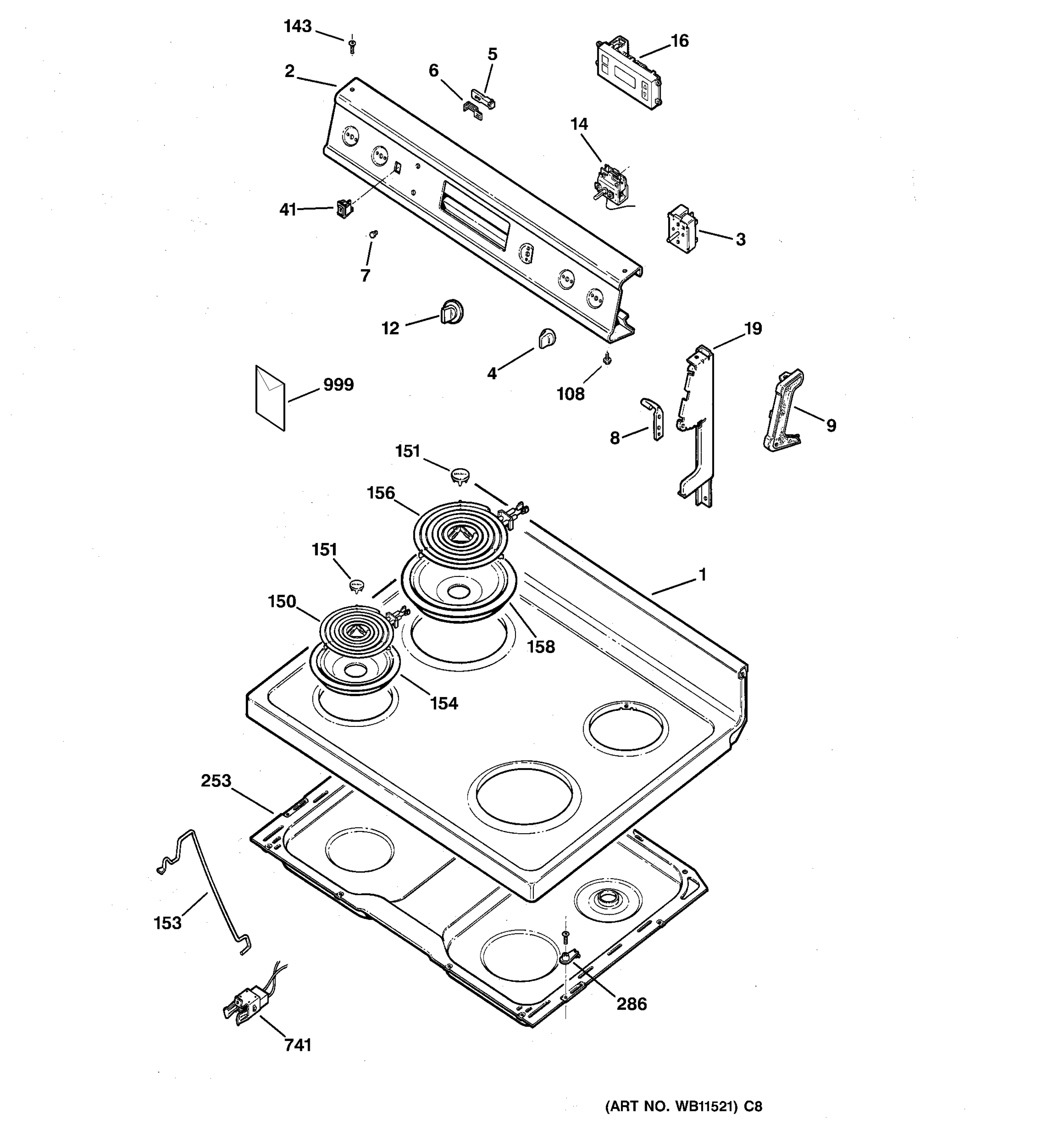 CONTROL PANEL & COOKTOP
