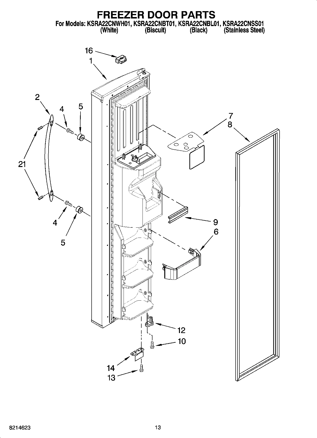 08 - FREEZER DOOR PARTS