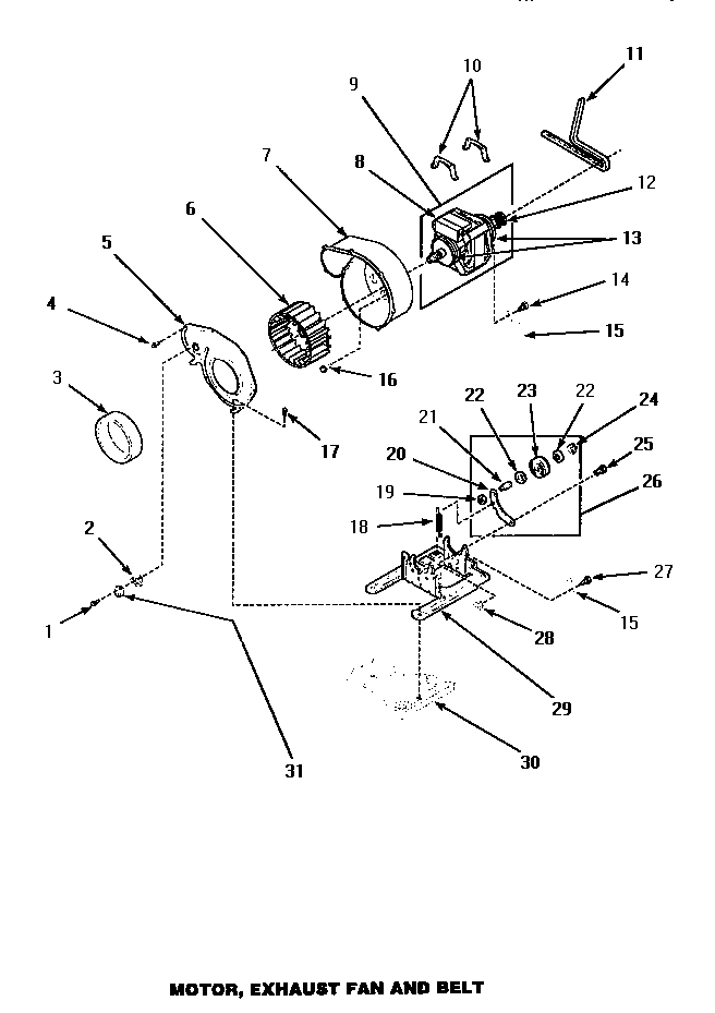 10 - MOTOR, EXHAUST FAN & BELT