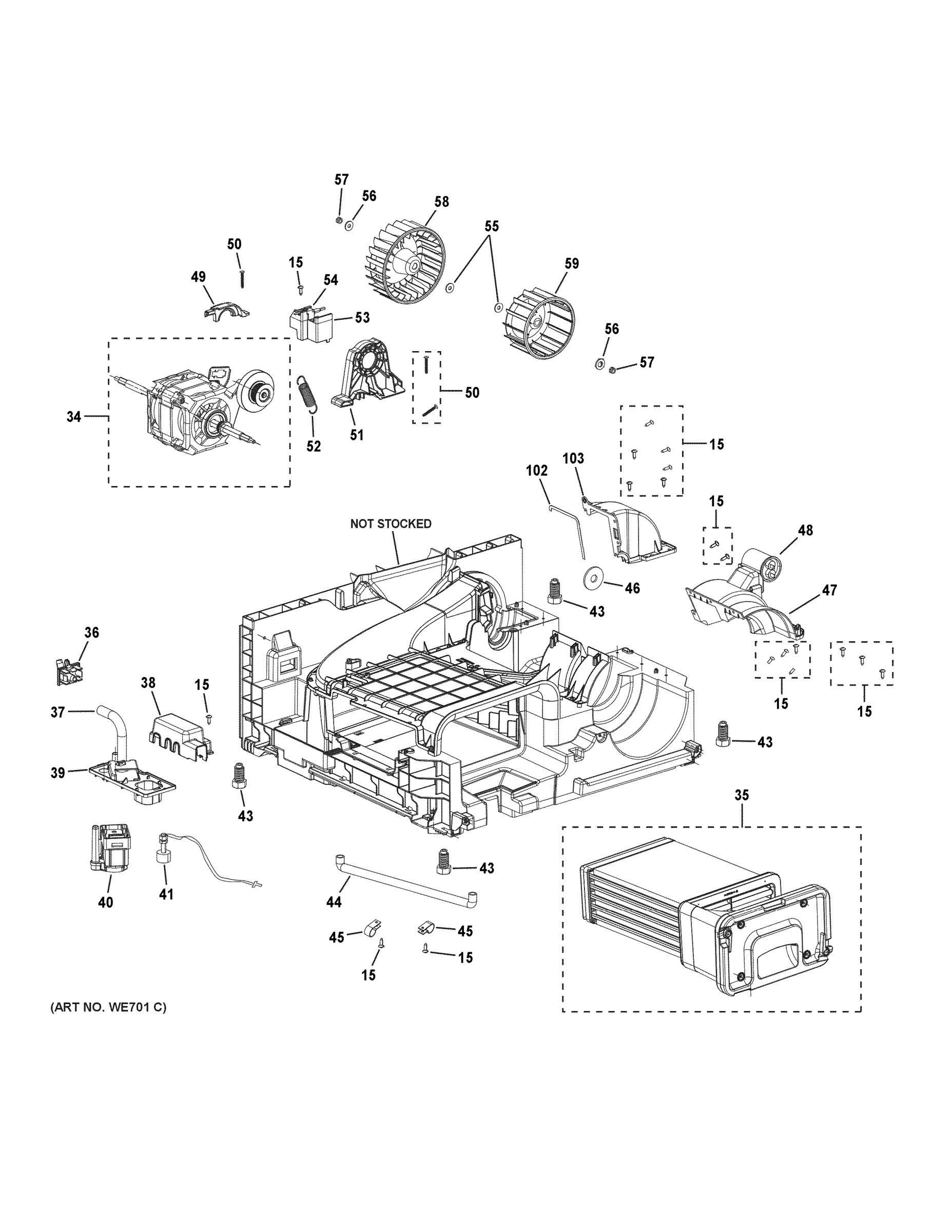 BLOWER, MOTOR & CONDENSER ASSEMBLY
