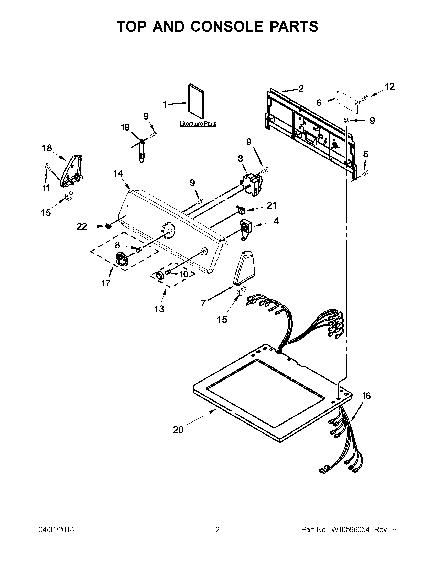 01 - TOP AND CONSOLE PARTS