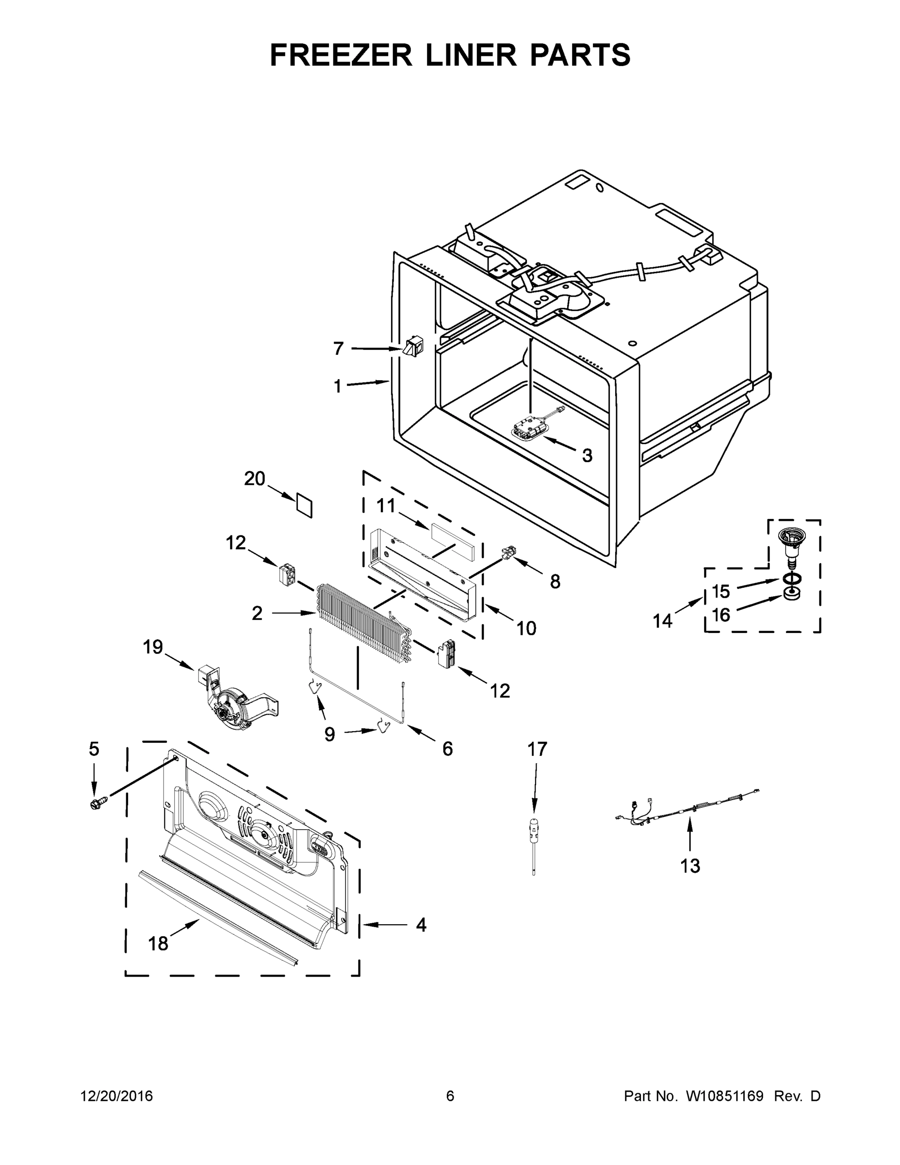 04 - FREEZER LINER PARTS