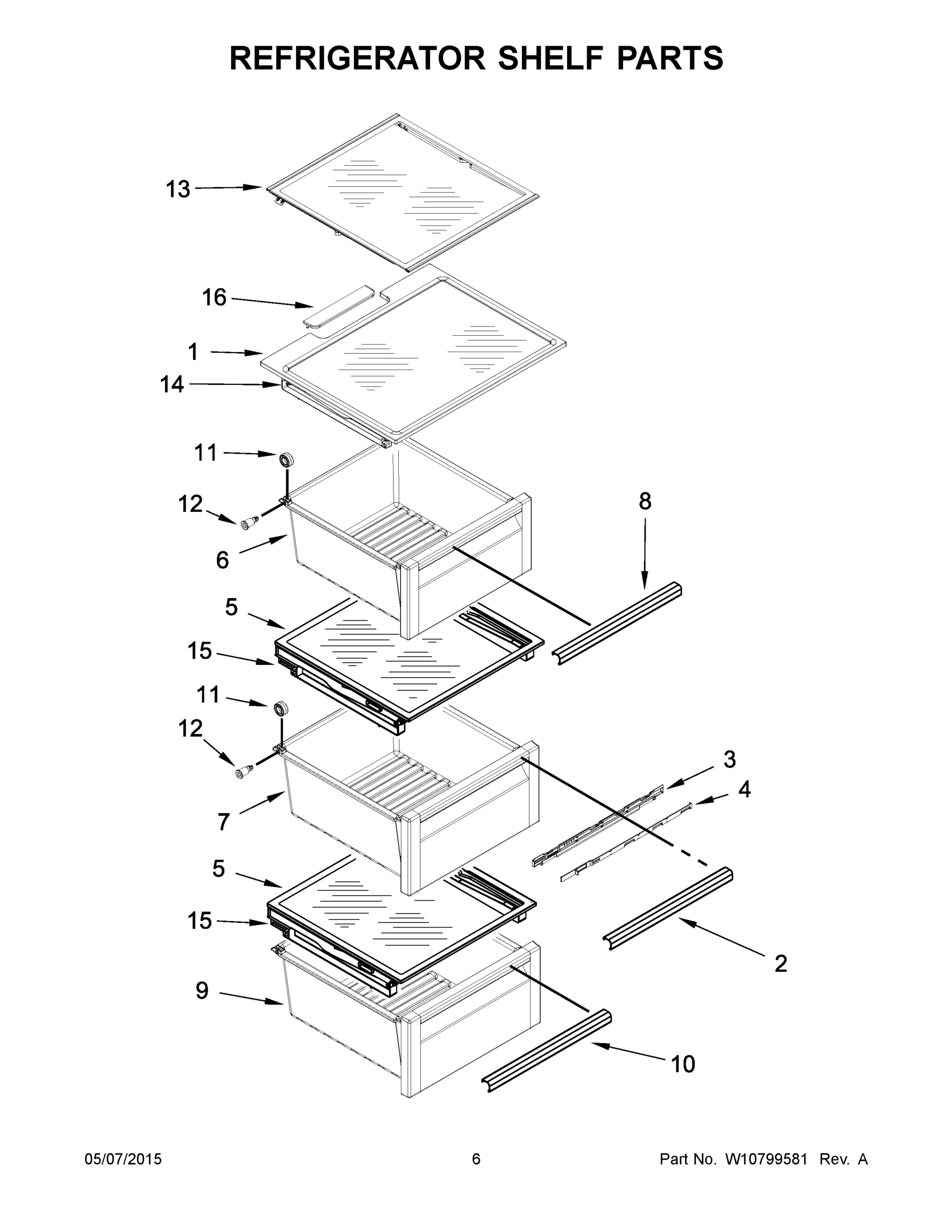 04 - REFRIGERATOR SHELF PARTS