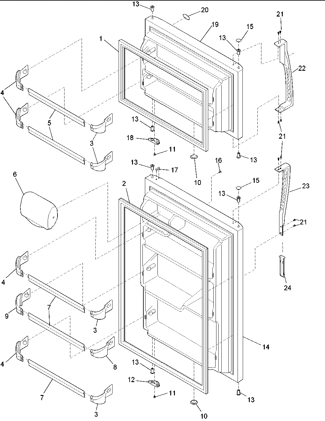 02 - DOOR ASSY, HANDLES & SHELVES