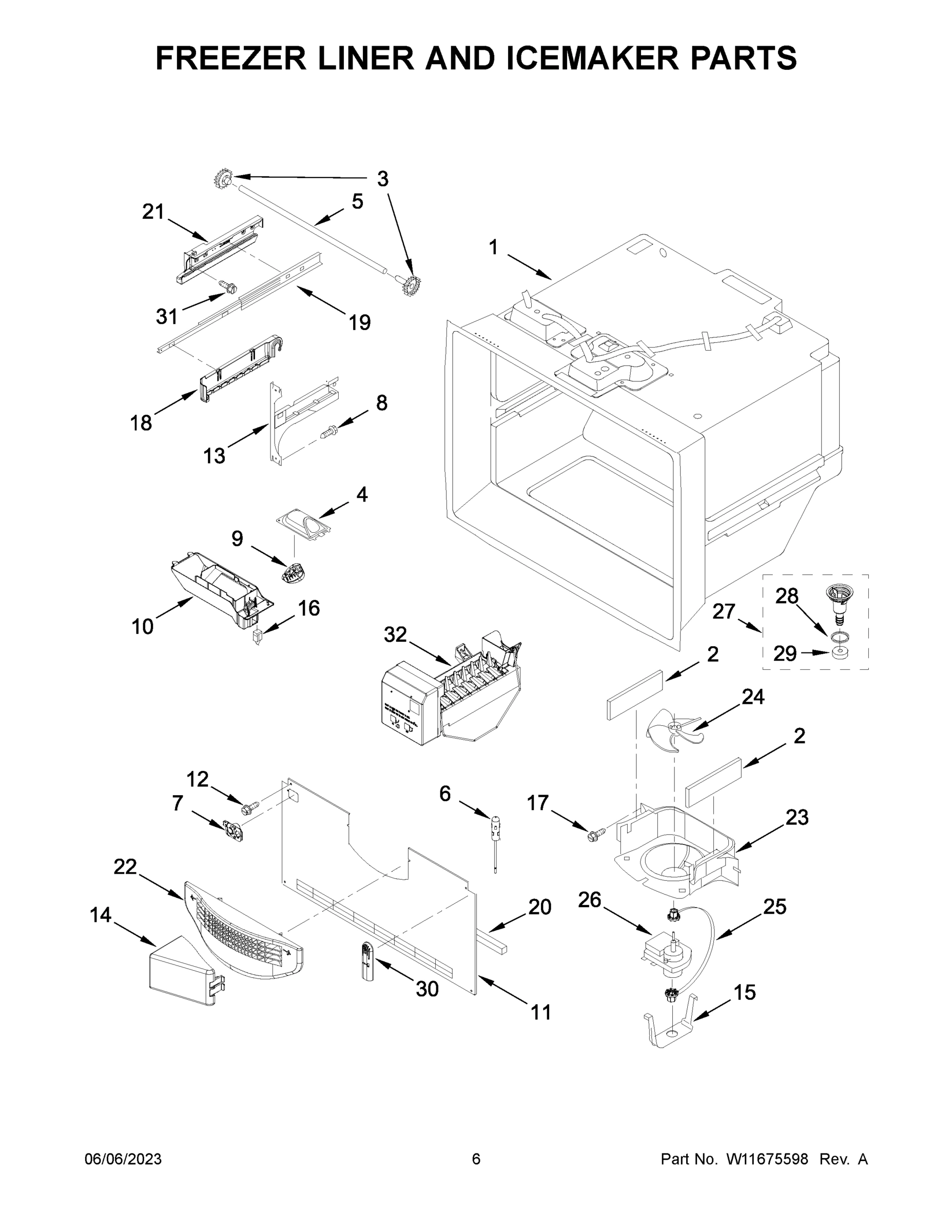04 - FREEZER LINER AND ICEMAKER PARTS