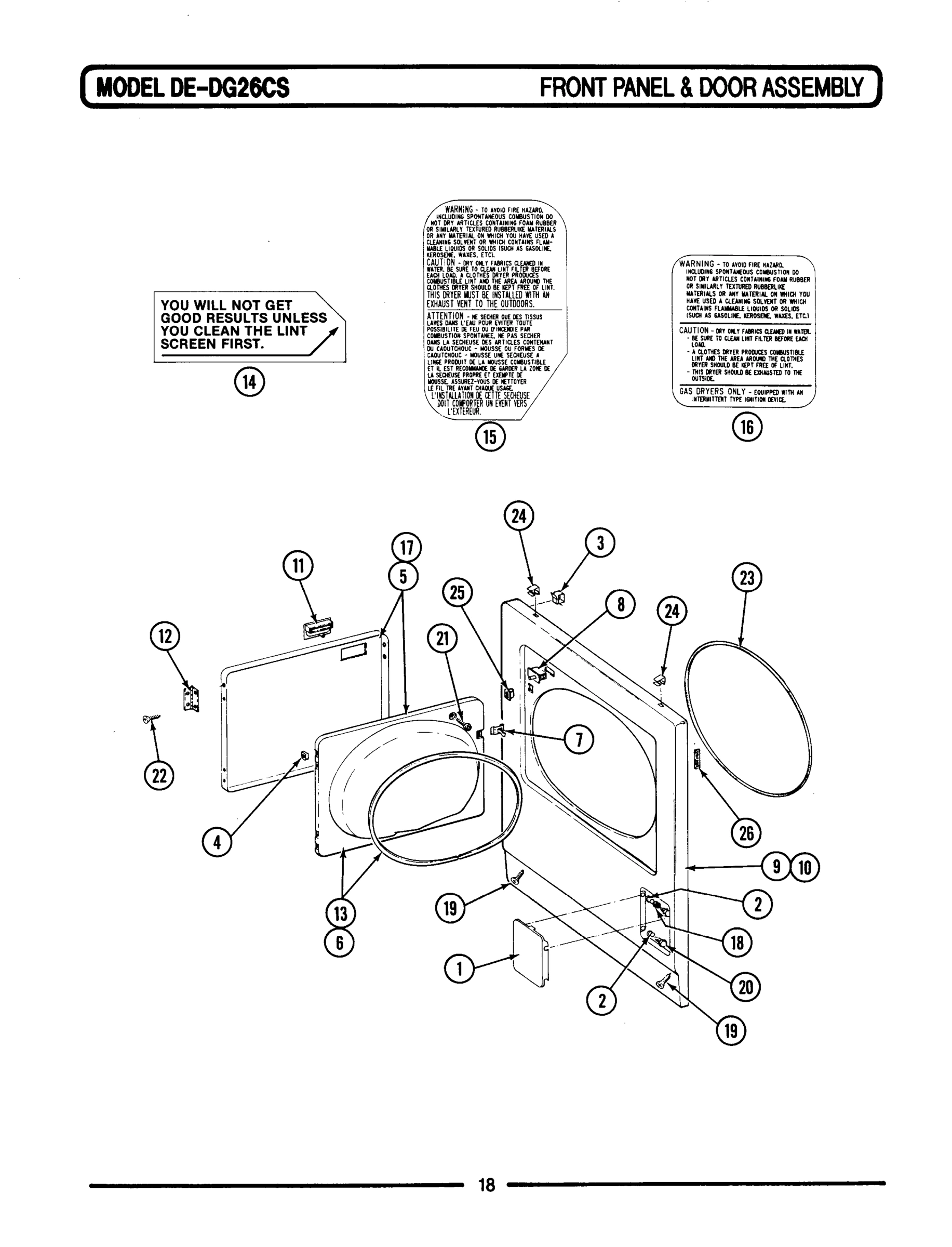 06 - FRONT PANEL & DOOR ASSEMBLY