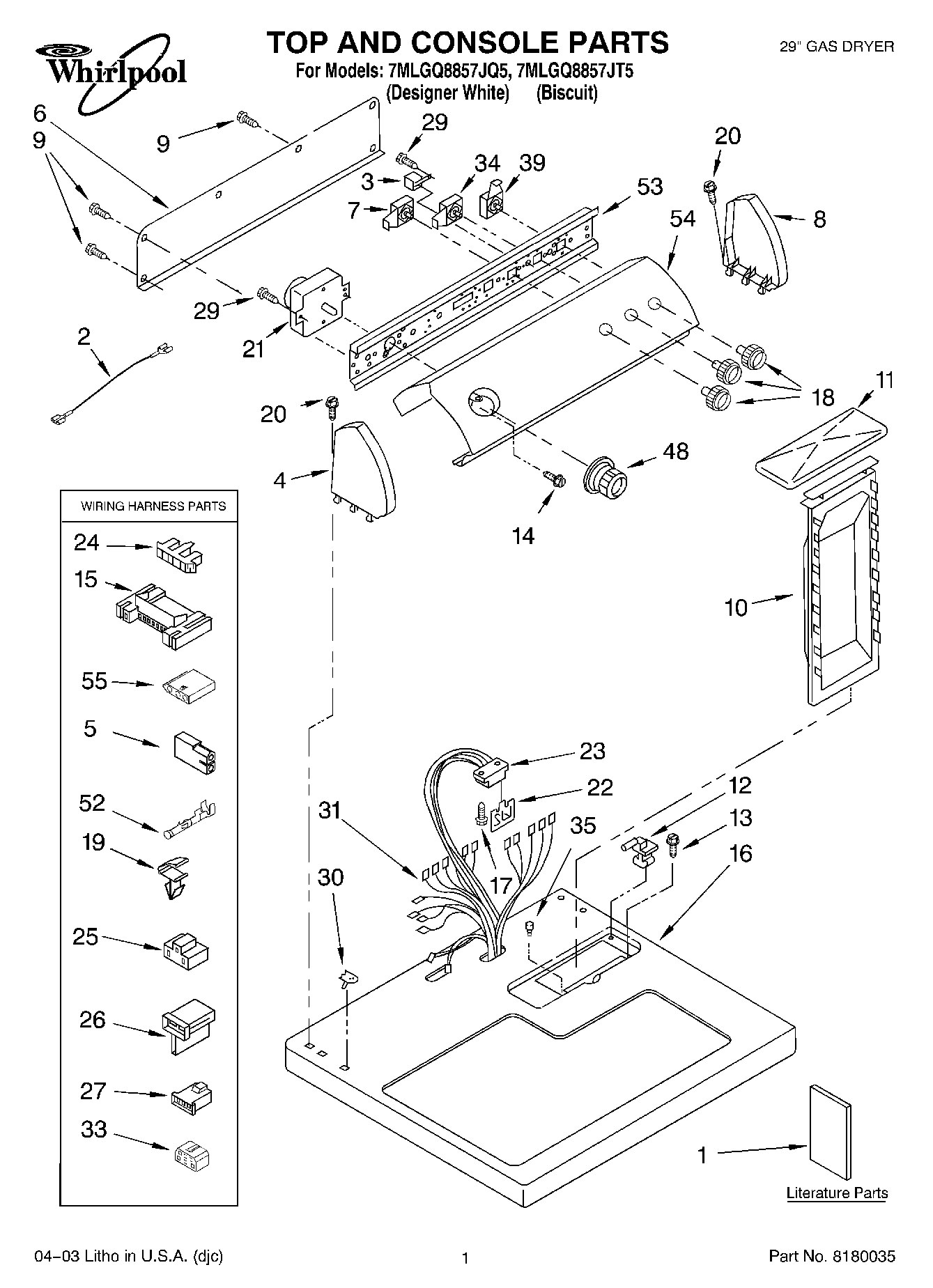 01 - TOP AND CONSOLE PARTS