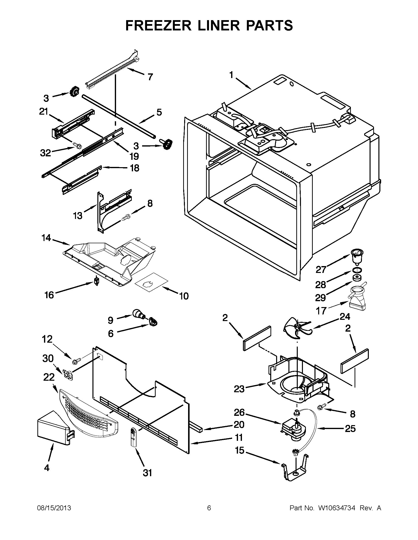 03 - FREEZER LINER PARTS
