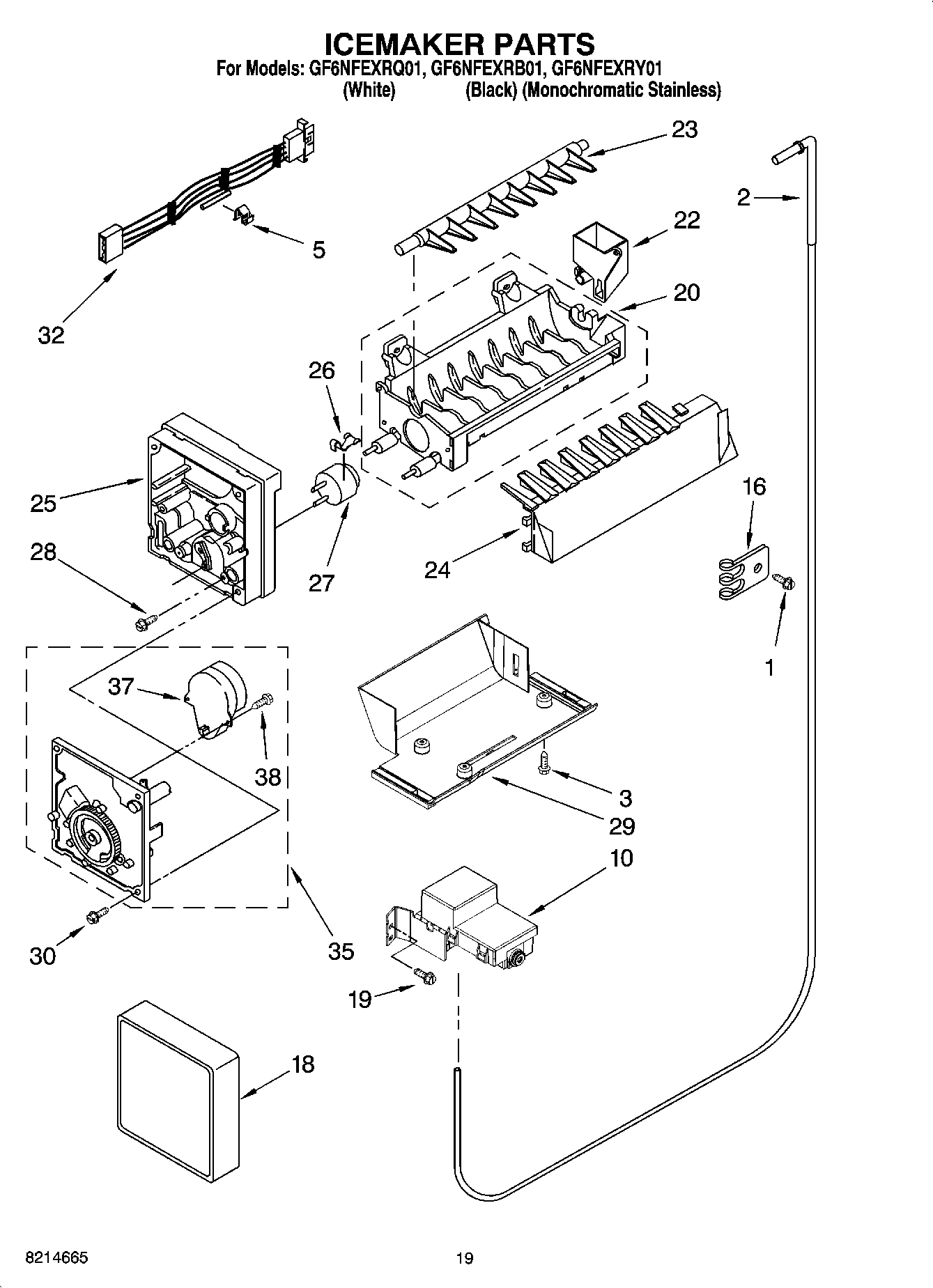 12 - ICEMAKER PARTS, OPTIONAL PARTS (NOT INCLUDED)