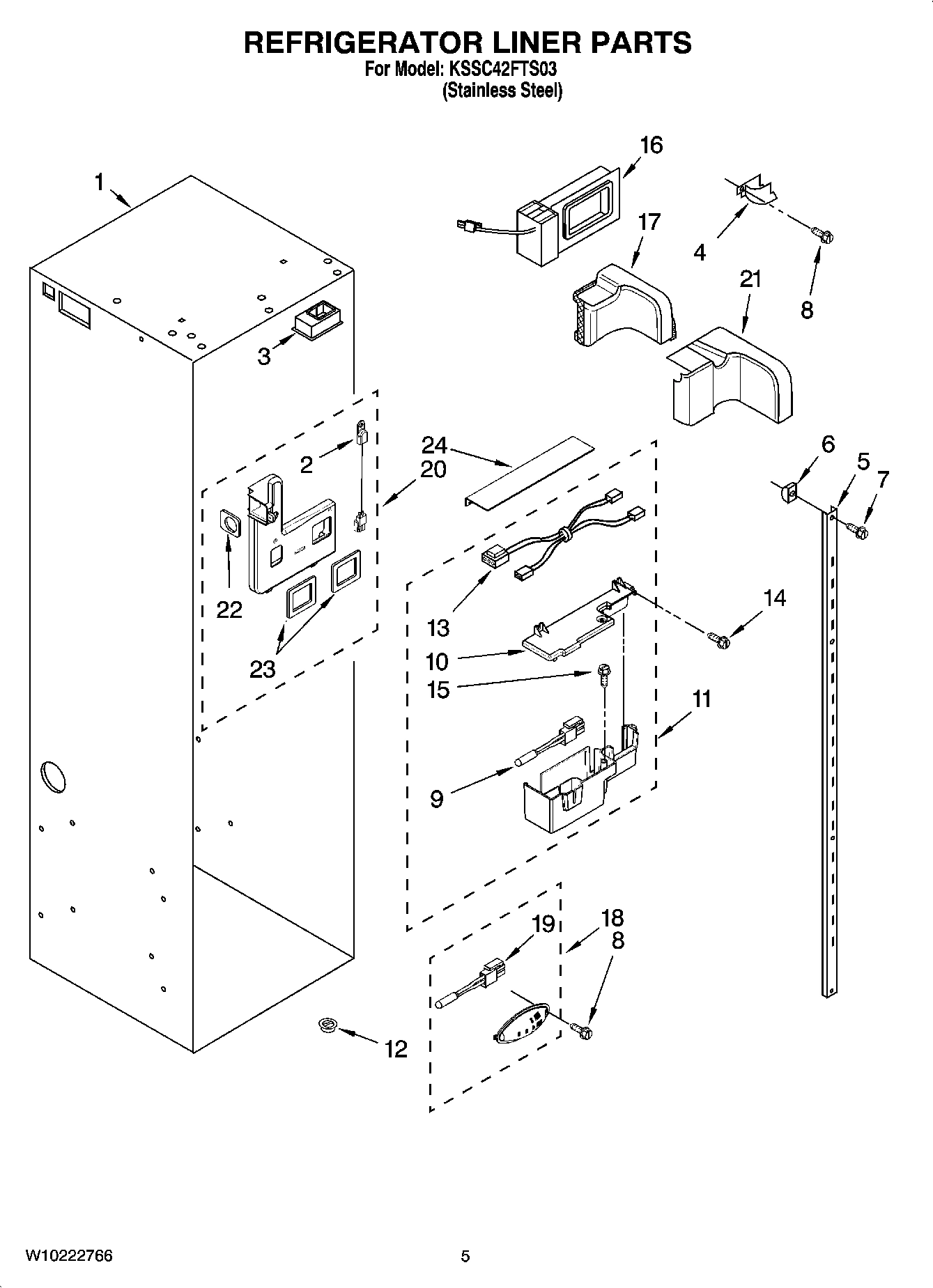 04 - REFRIGERATOR LINER PARTS