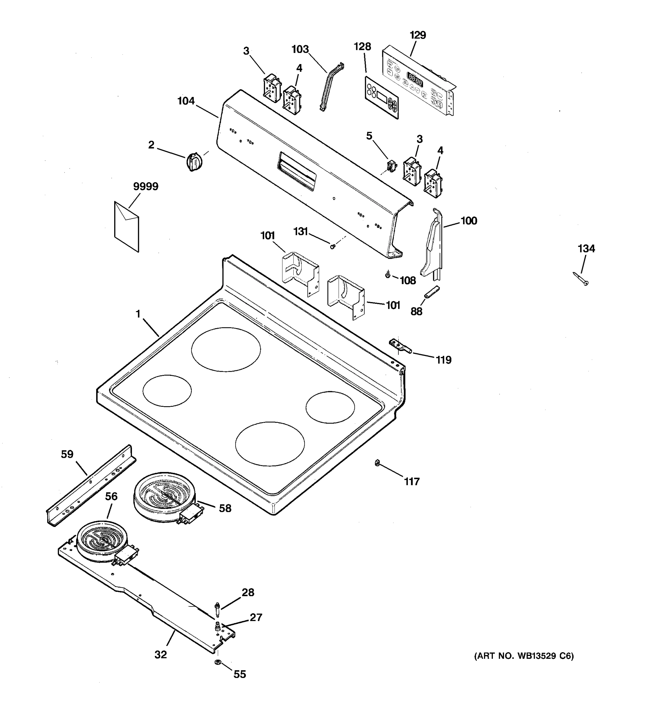 CONTROL PANEL & COOKTOP