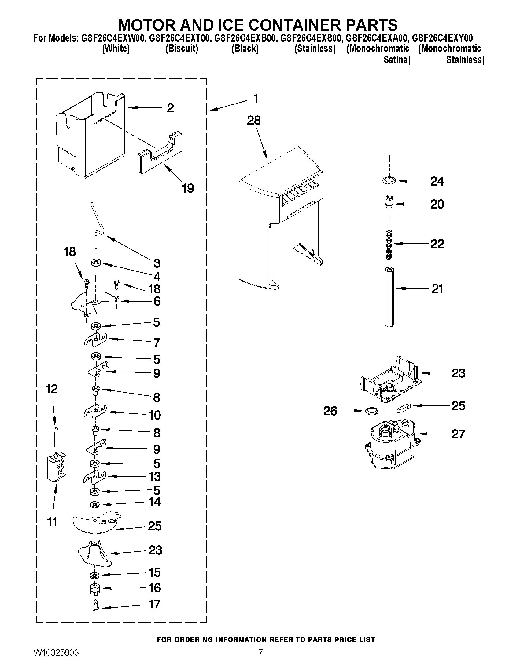 05 - MOTOR AND ICE CONTAINER PARTS
