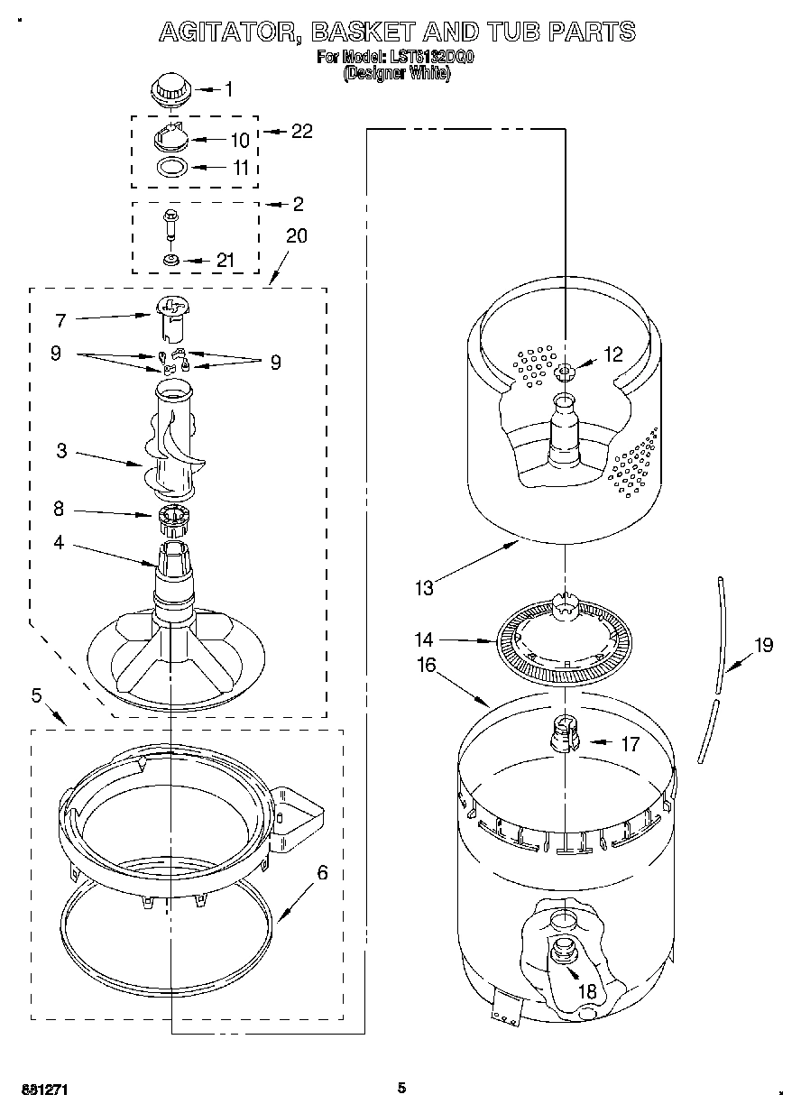 03 - AGITATOR, BASKET AND TUB