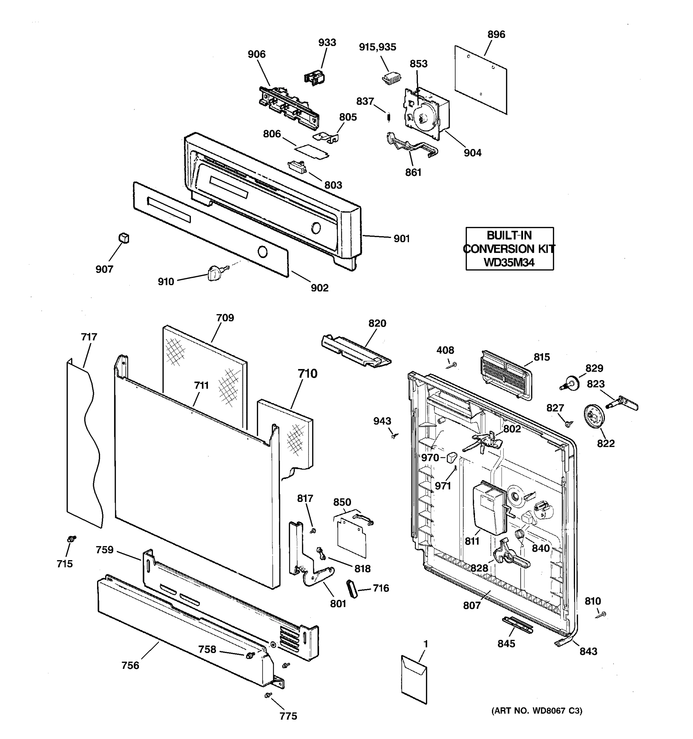 ESCUTCHEON & DOOR ASSEMBLY