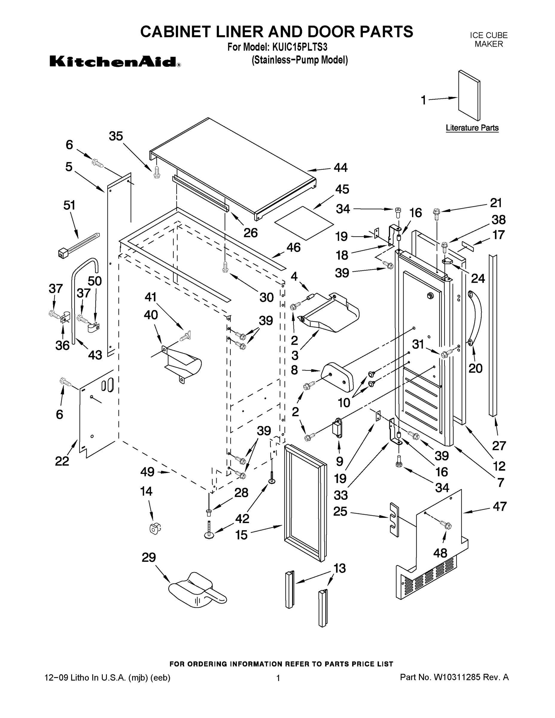 01 - CABINET LINER AND DOOR PARTS