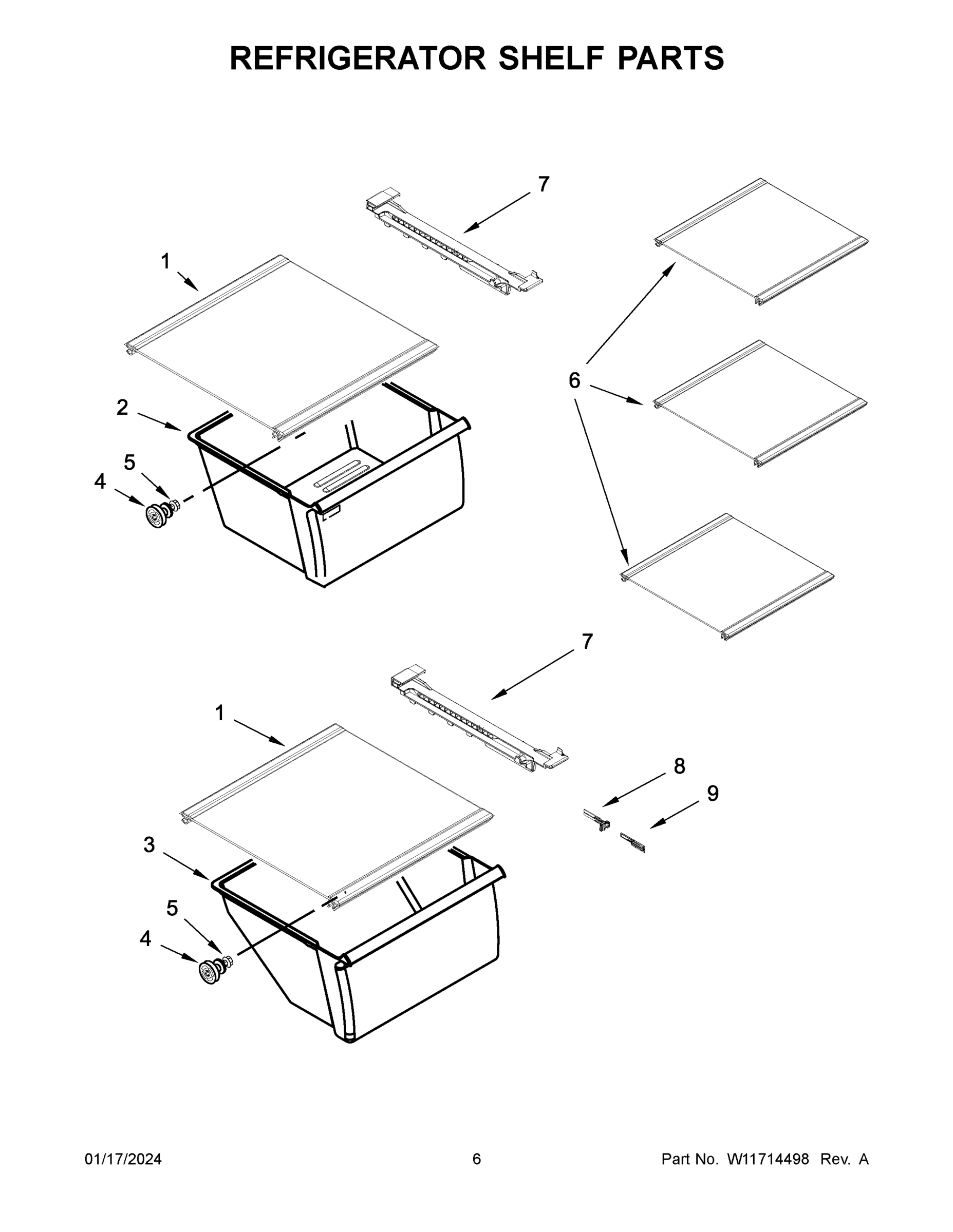 04 - REFRIGERATOR SHELF PARTS