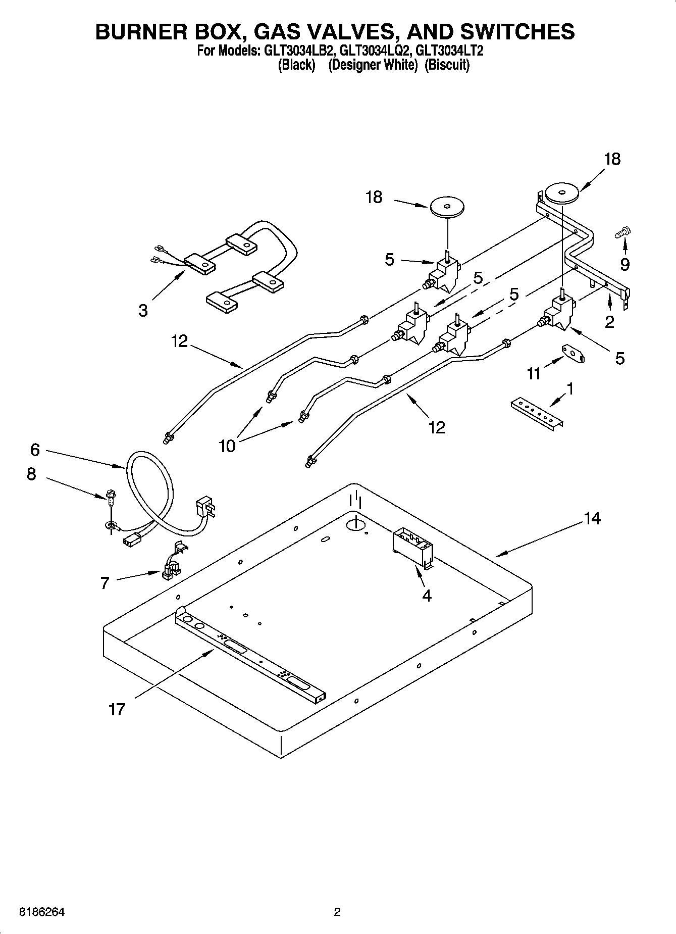 02 - BURNER BOX, GAS VALVES, AND SWITCHES