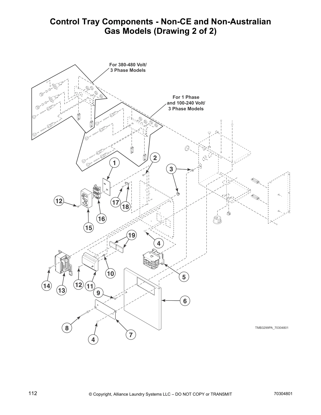 Control Tray Components - Non-CE and Non-Australian 
Gas Models (Drawing 2 of 2)
