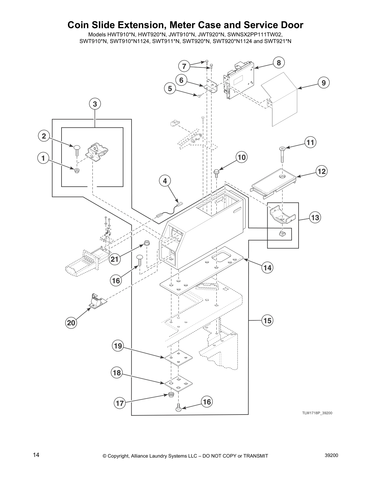 Coin Slide Extension, Meter Case and Service Door