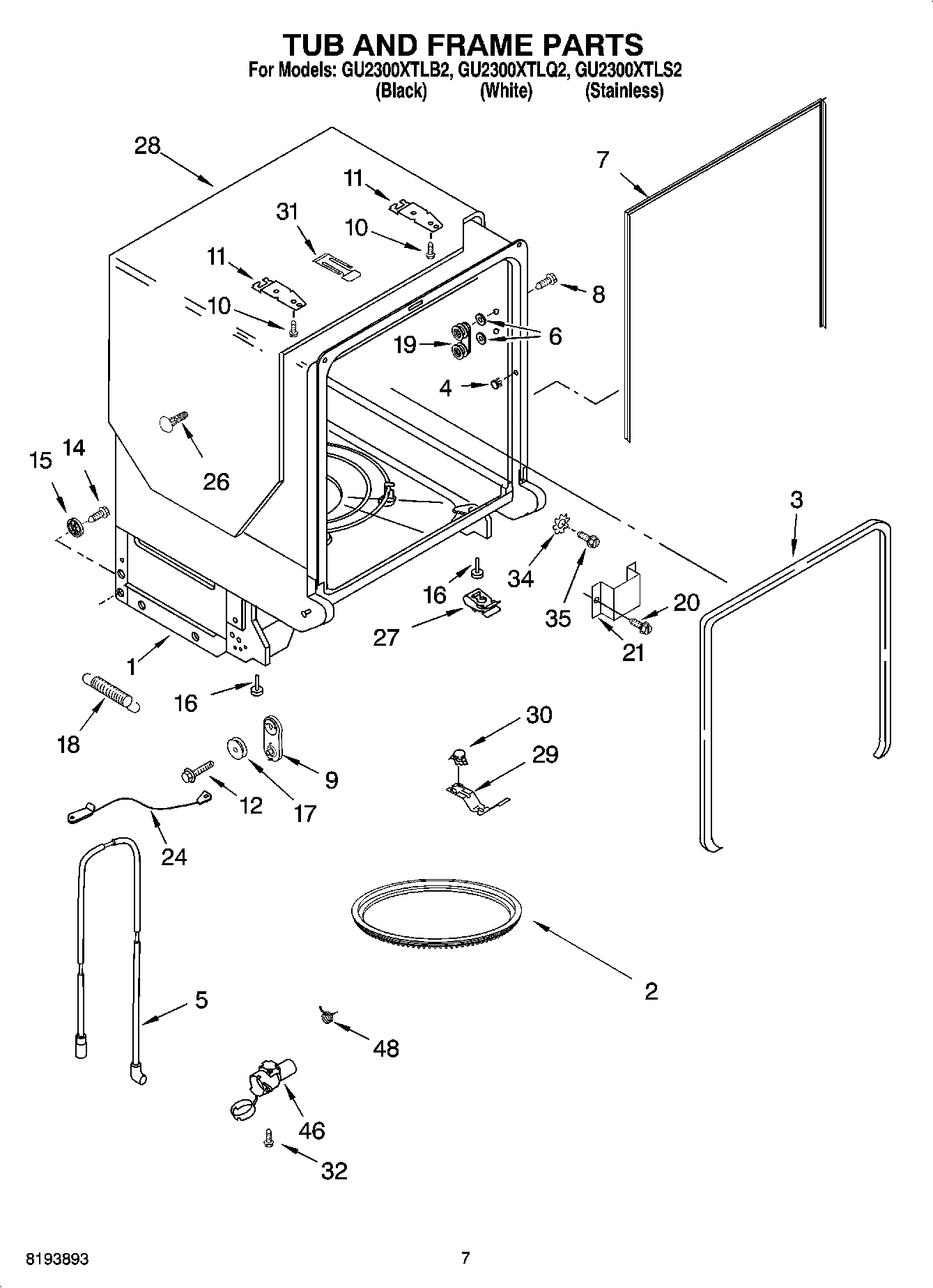 07 - TUB AND FRAME PARTS