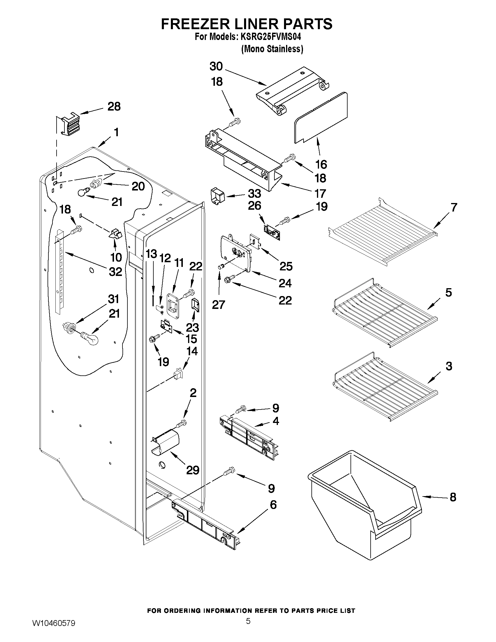04 - FREEZER LINER PARTS