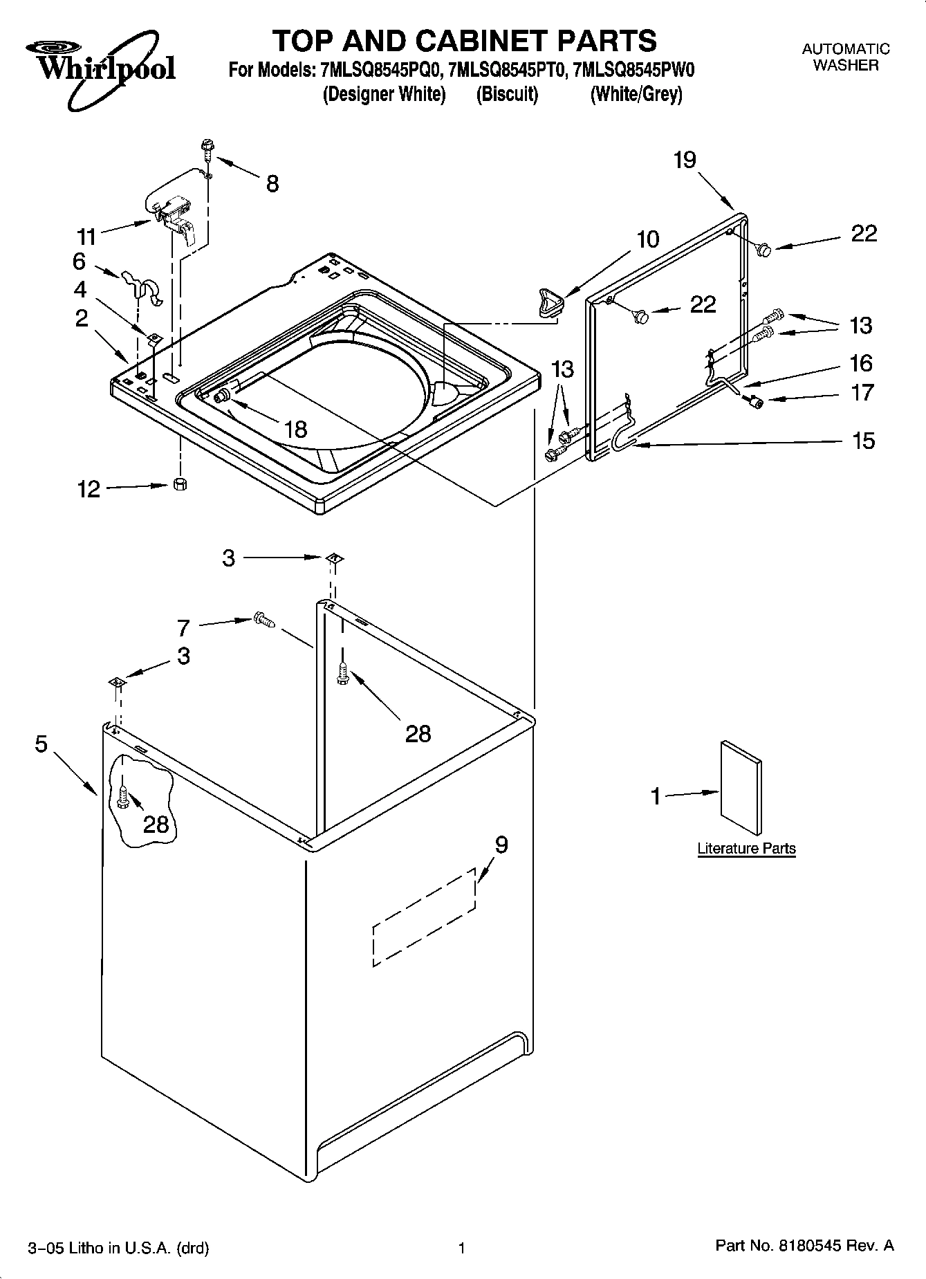 01 - TOP AND CABINET PARTS