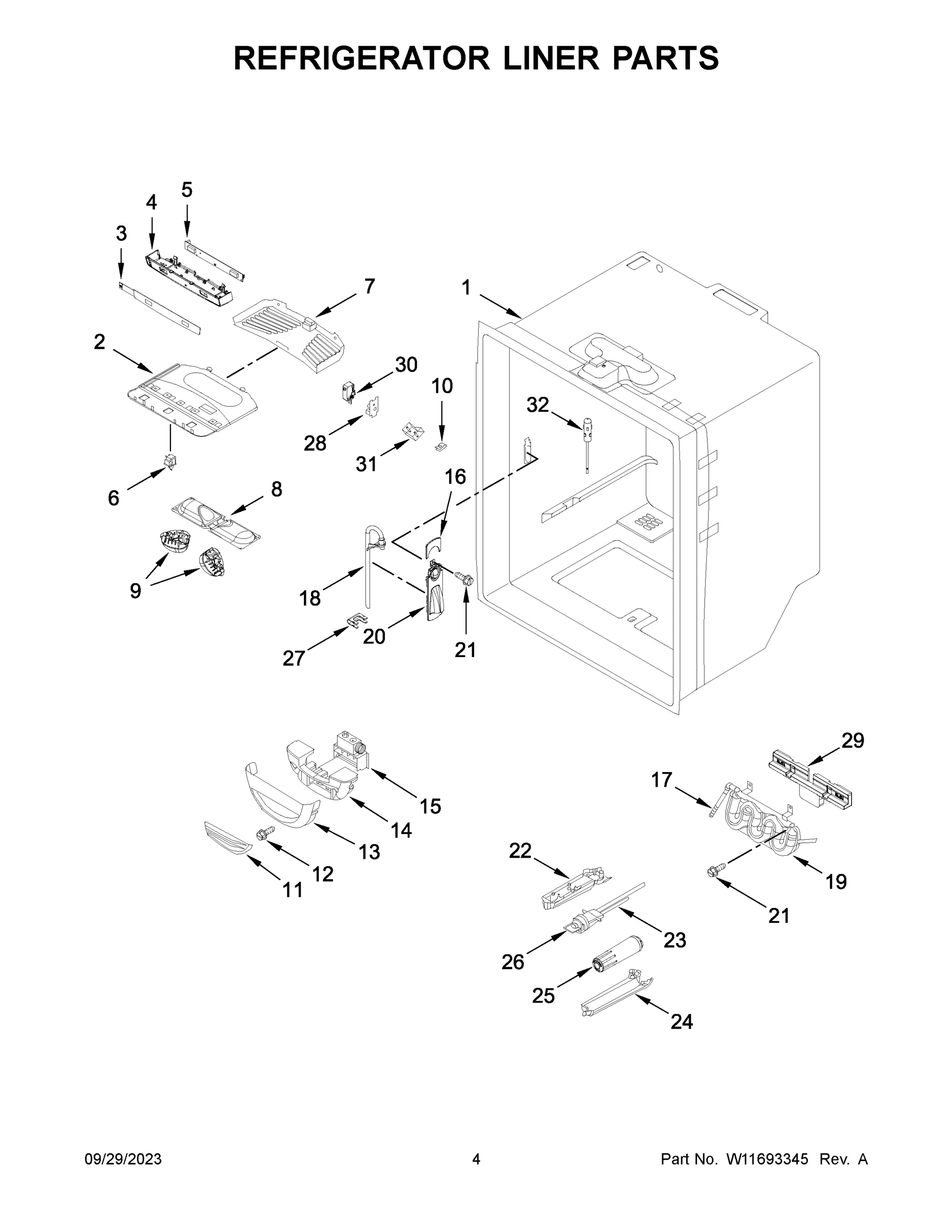 03 - REFRIGERATOR LINER PARTS