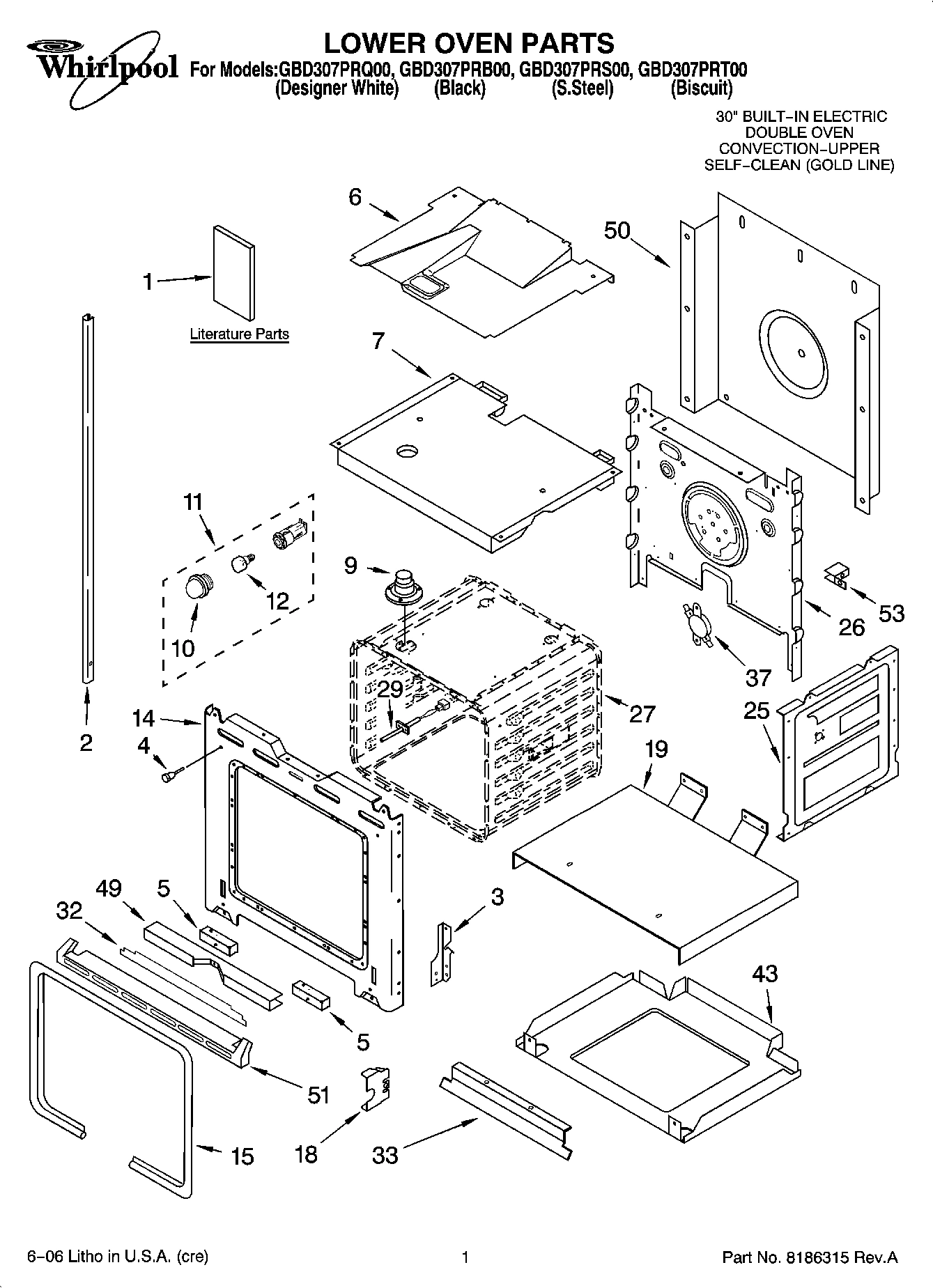 01 - LOWER OVEN PARTS
