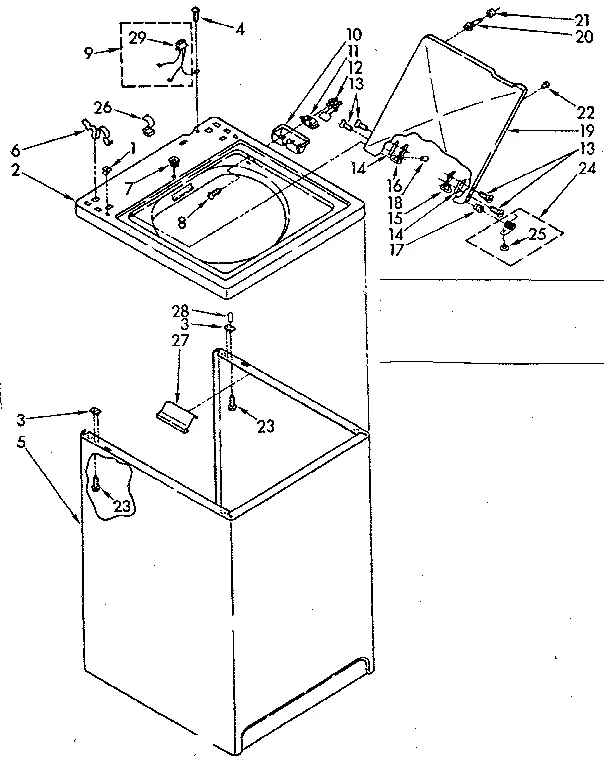 TOP AND CABINET PARTS