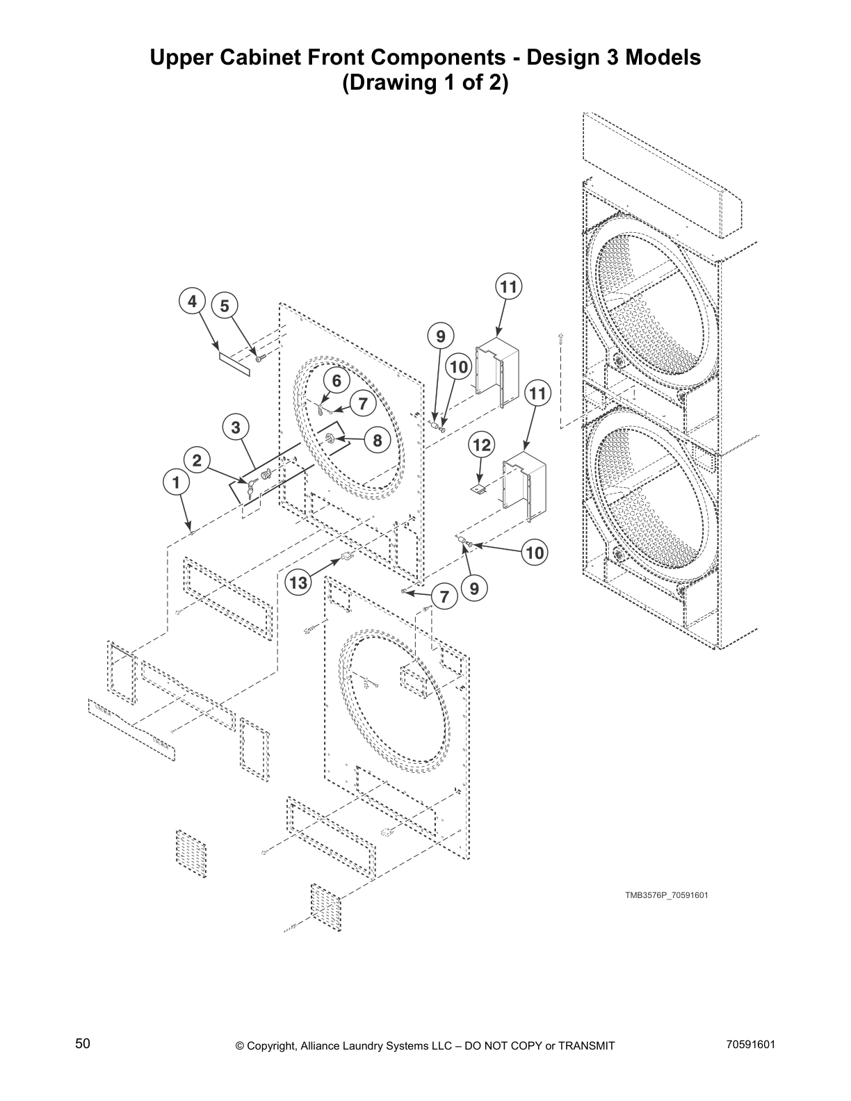 Upper Cabinet Front Components - Design 3 Models 
(Drawing 1 of 2)