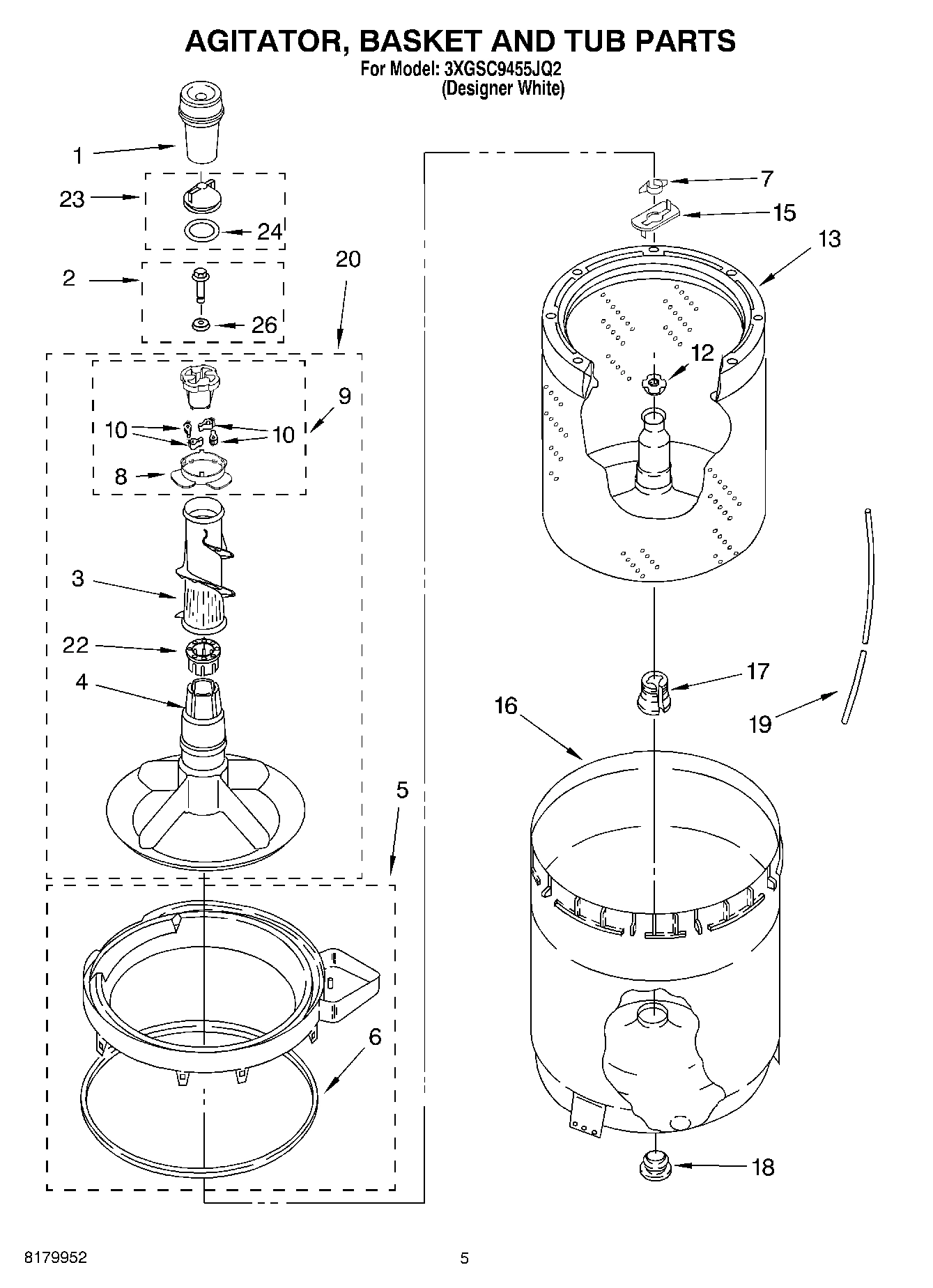 03 - AGITATOR, BASKET AND TUB PARTS