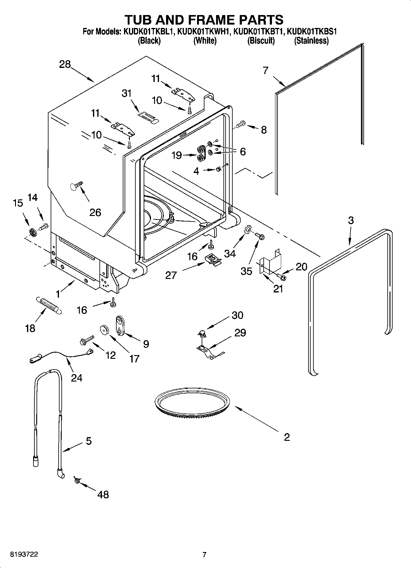 07 - TUB AND FRAME PARTS