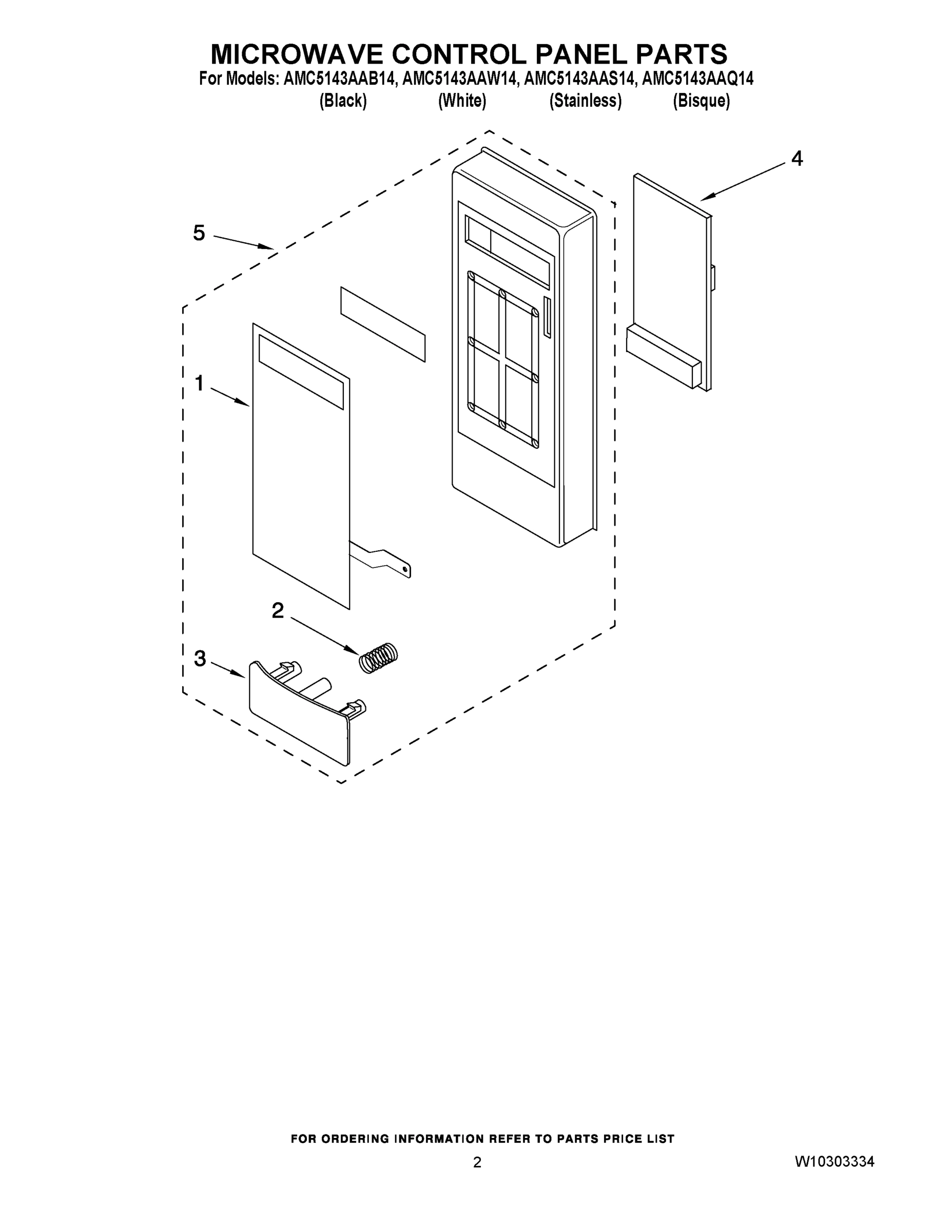 02 - MICROWAVE CONTROL PANEL PARTS