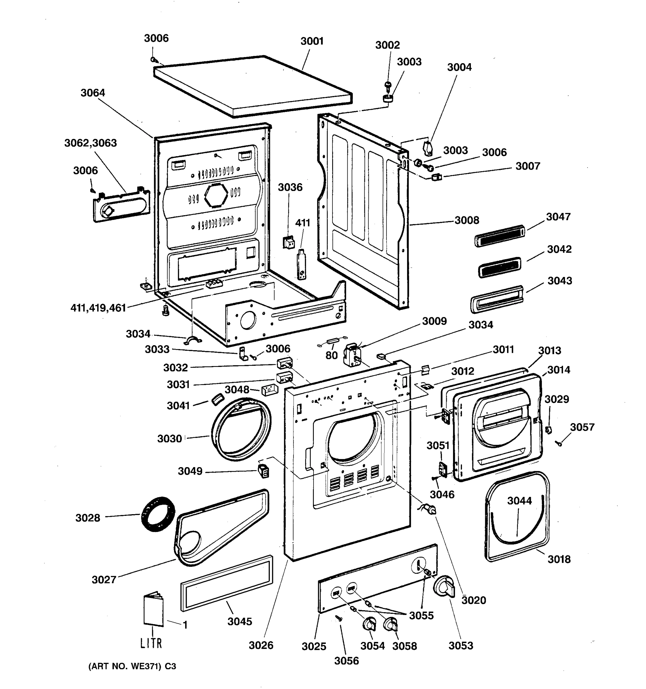 CABINET, FRONT PANEL, DOOR & CONTROL PANEL