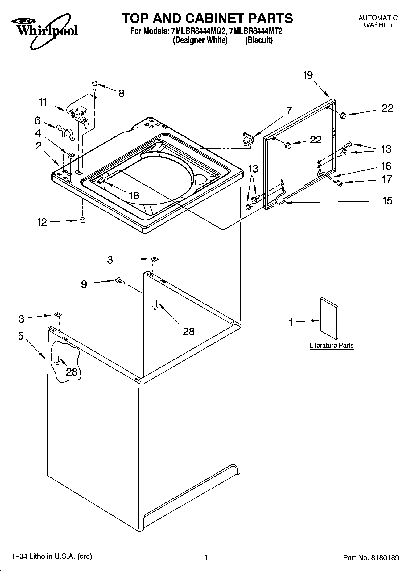 01 - TOP AND CABINET PARTS