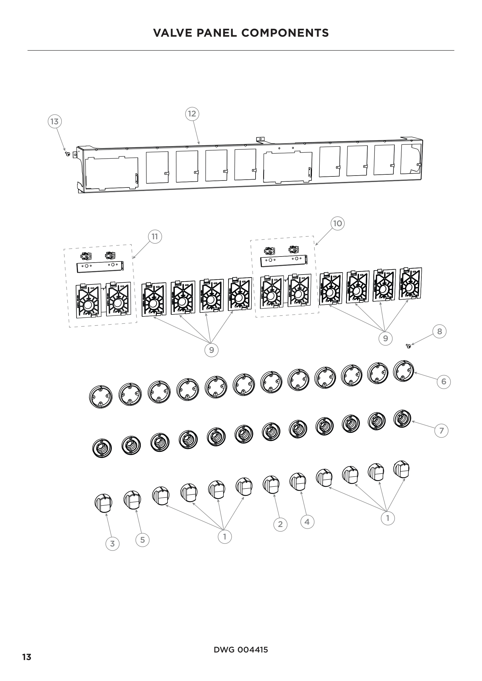 VALVE PANEL COMPONENTS