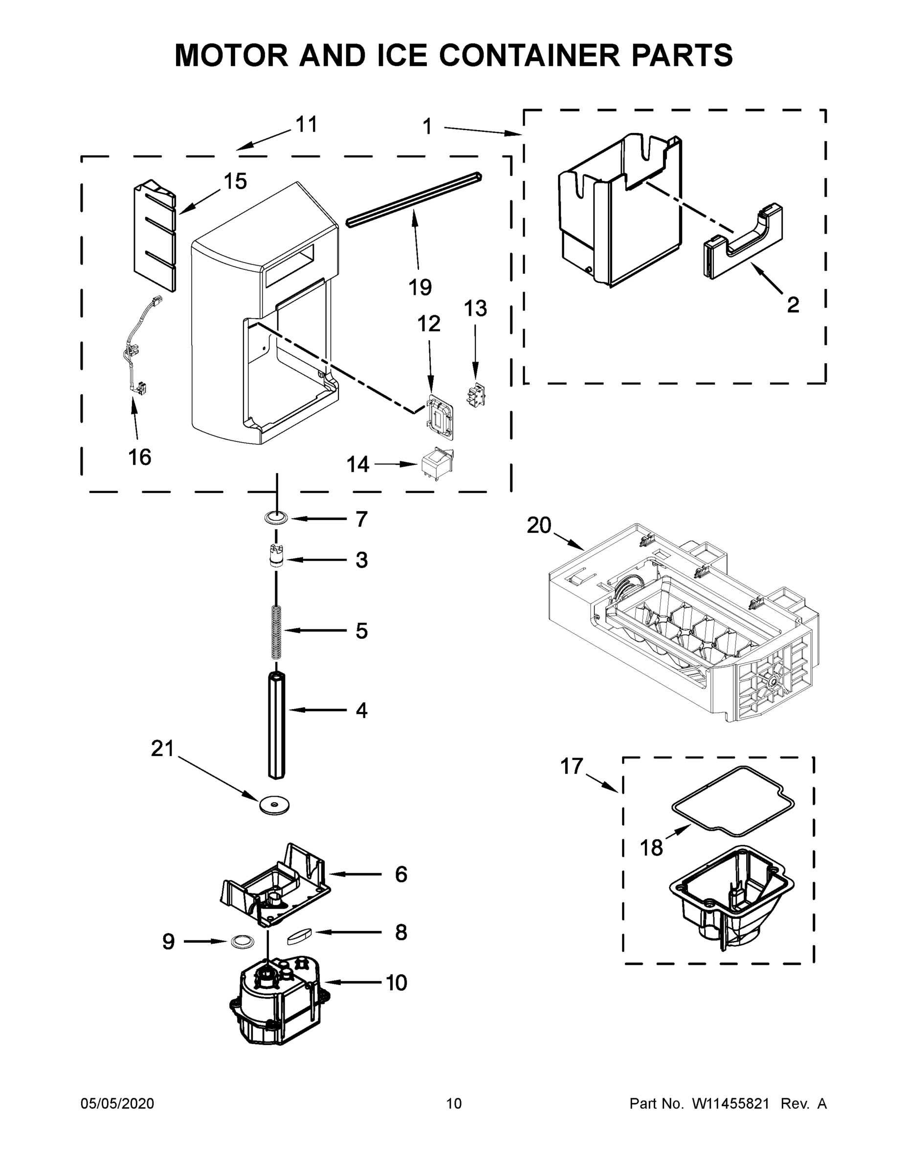 06 - MOTOR AND ICE CONTAINER PARTS
