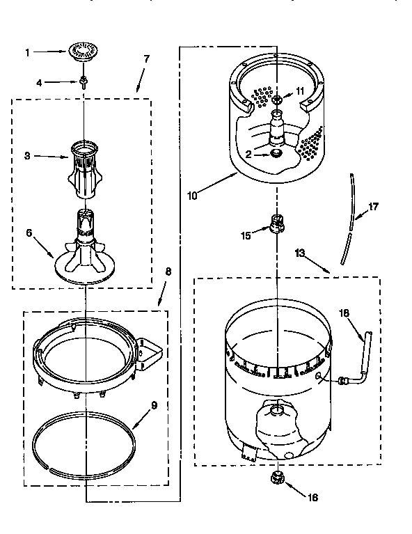 AGITATOR, BASKET & TUB