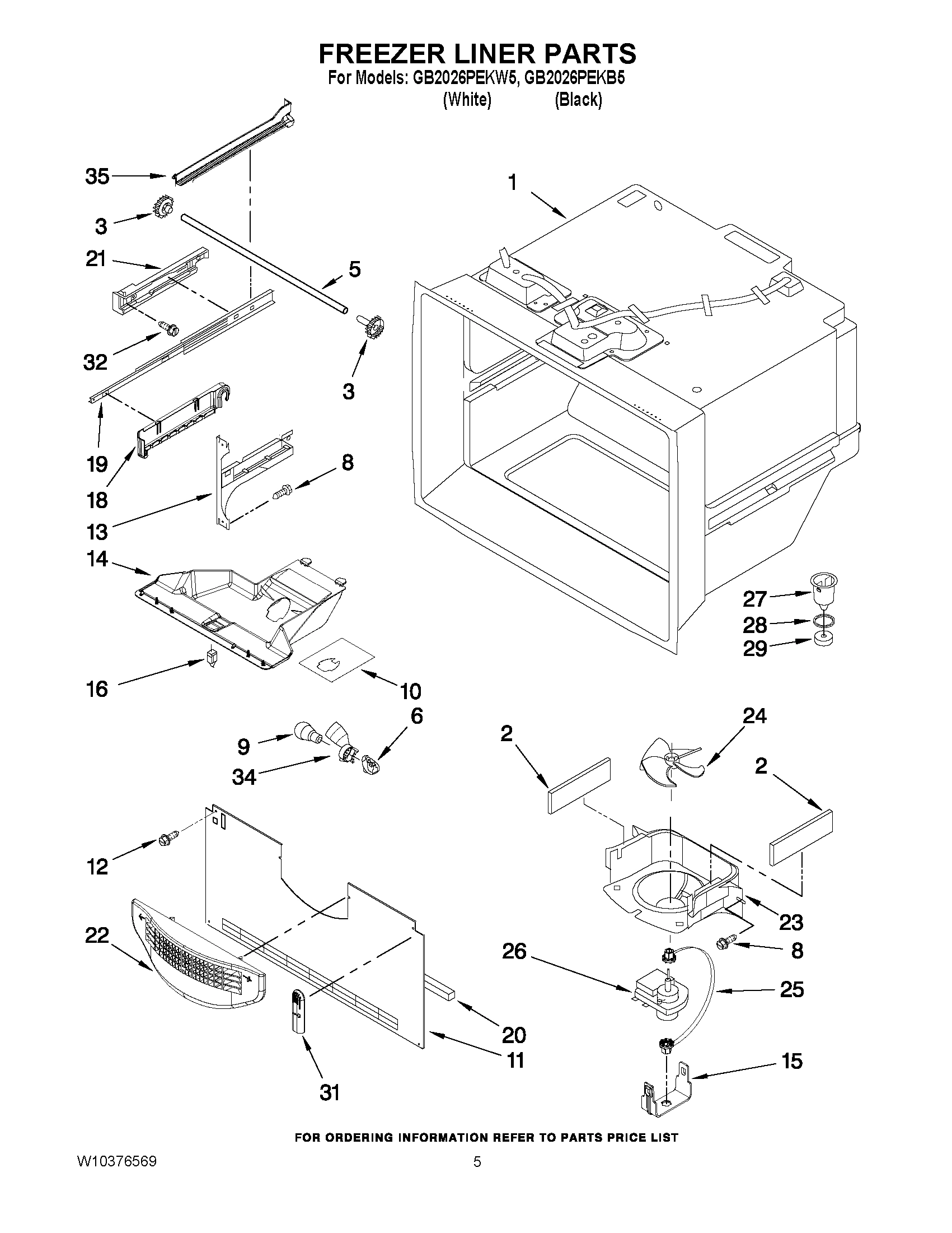 03 - FREEZER LINER PARTS