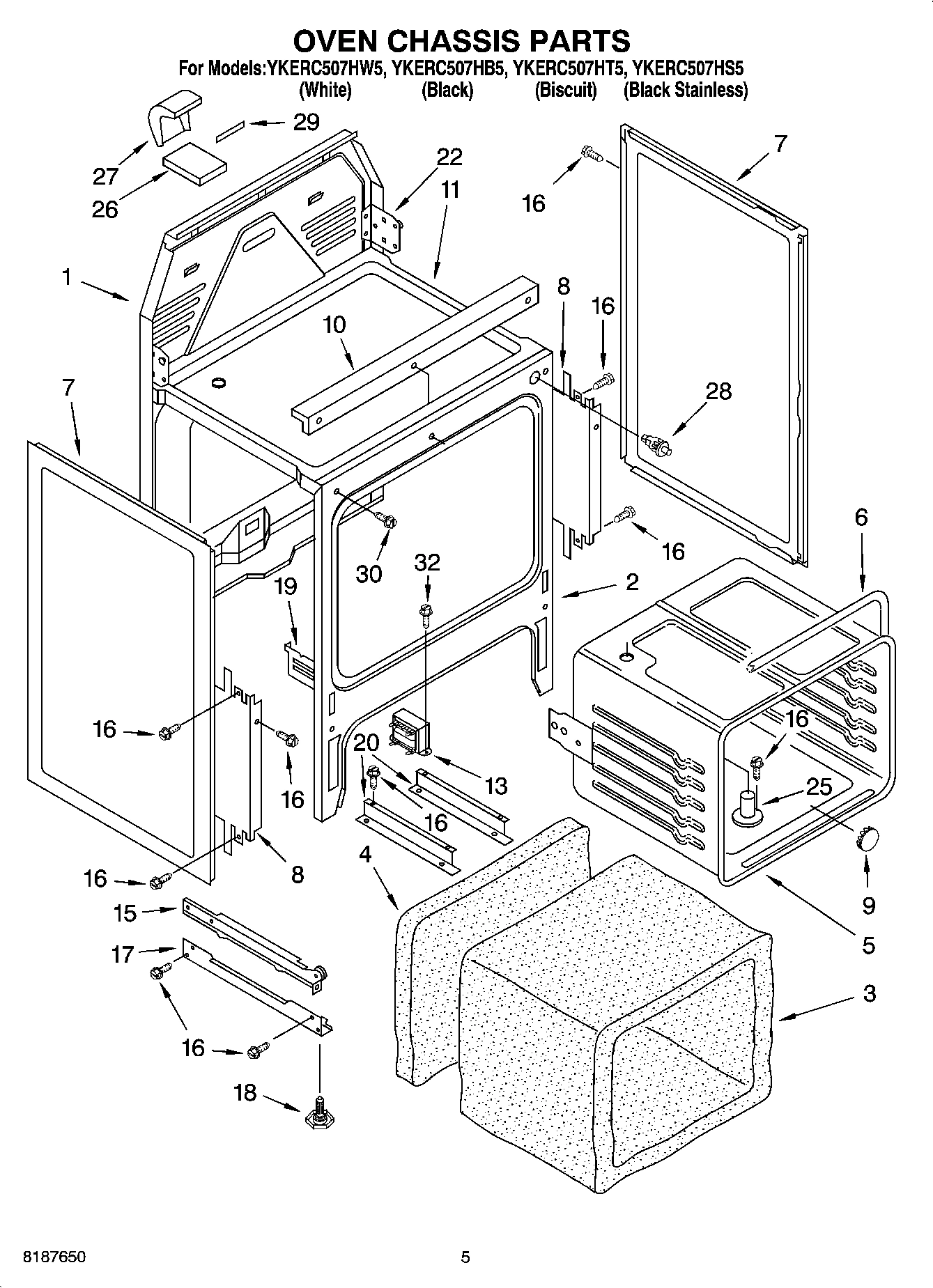 04 - OVEN CHASSIS PARTS