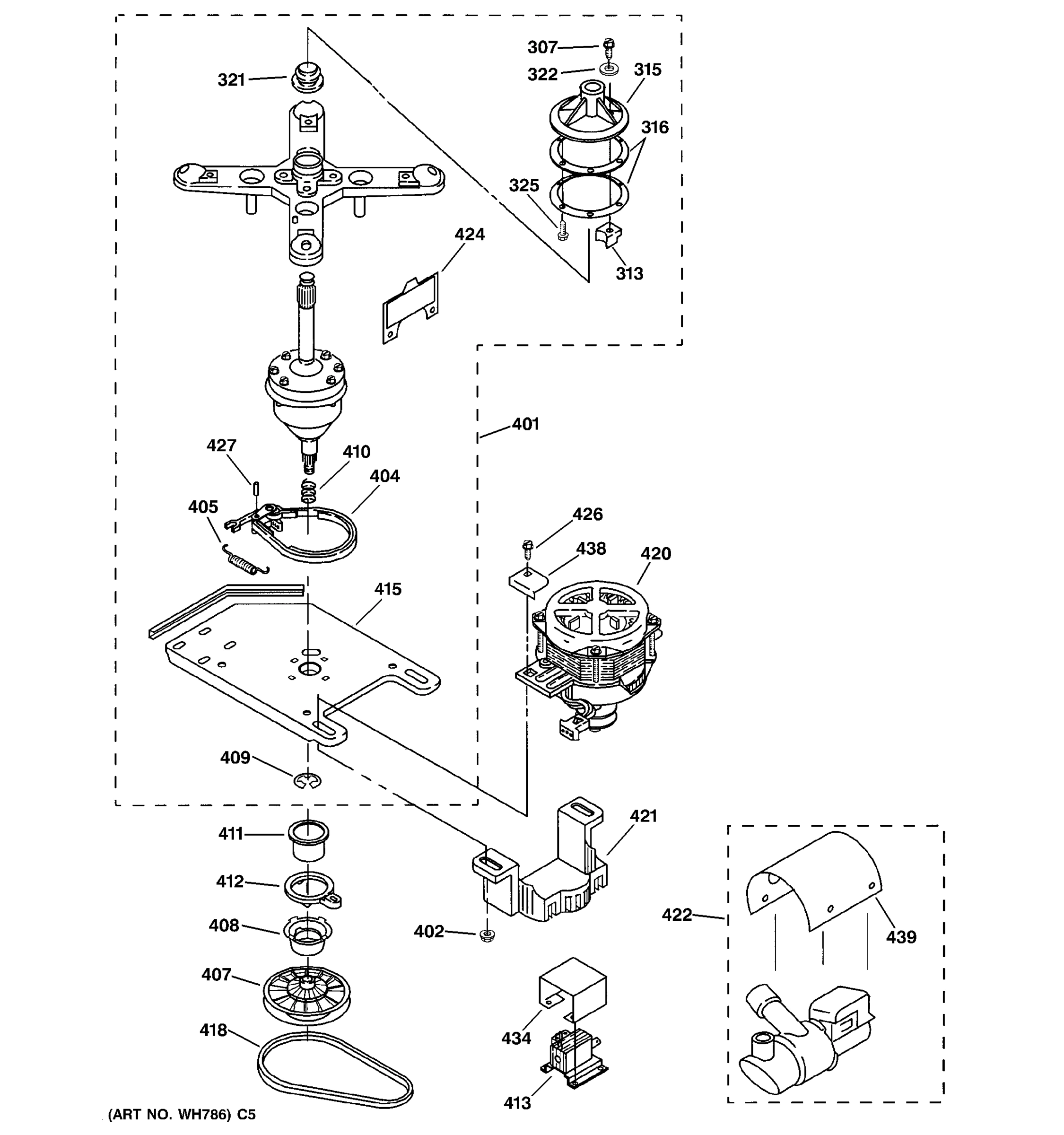 BRAKE, CLUTCH, GEARCASE, MOTOR & PUMP PARTS