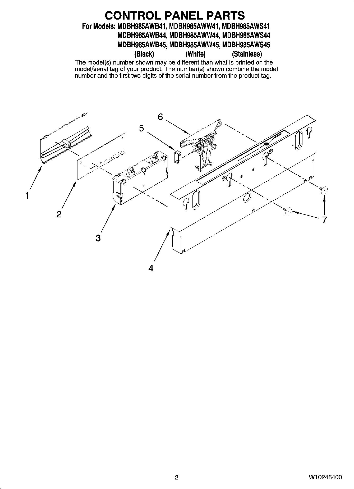 02 - CONTROL PANEL PARTS