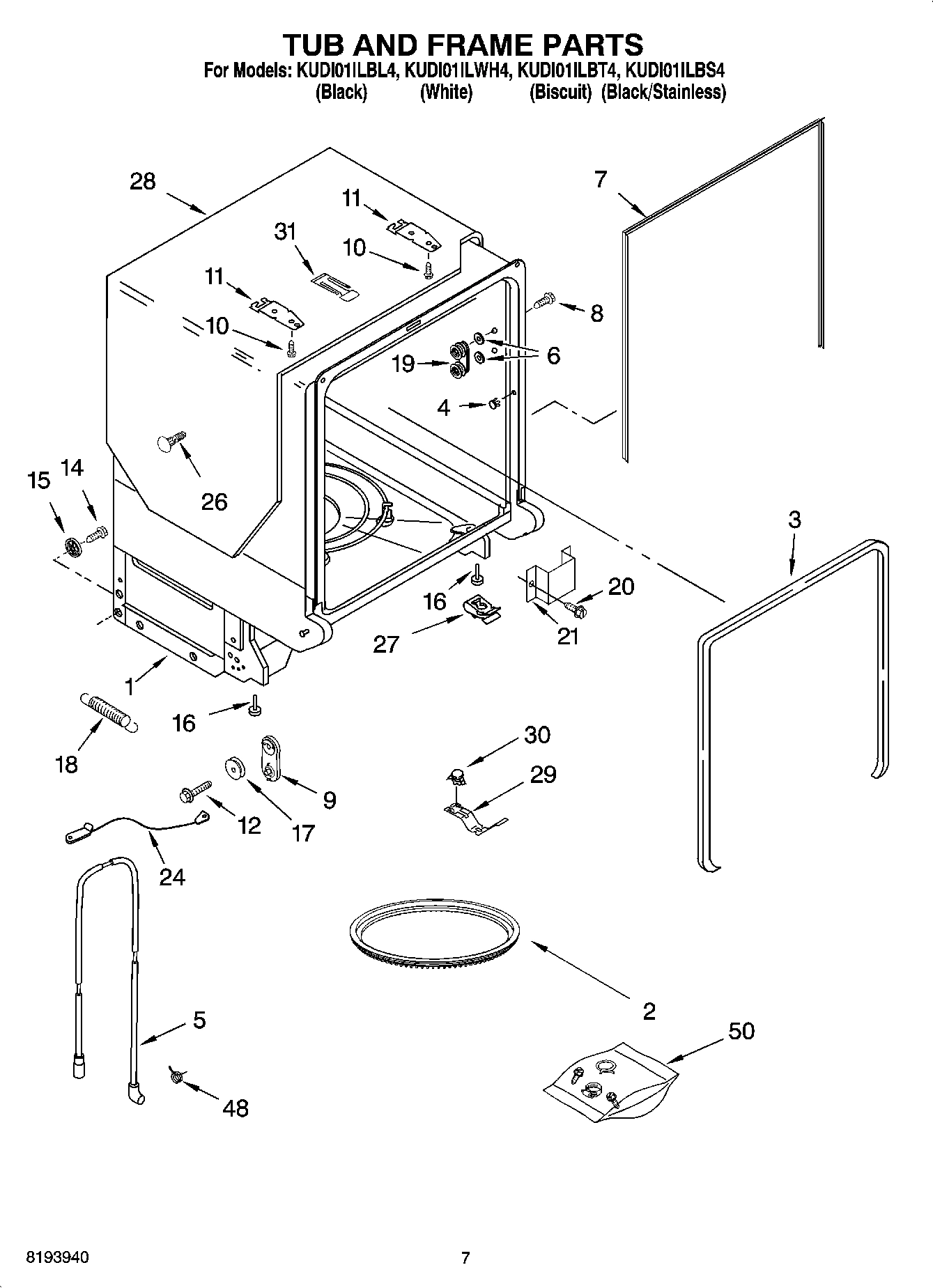 07 - TUB AND FRAME PARTS