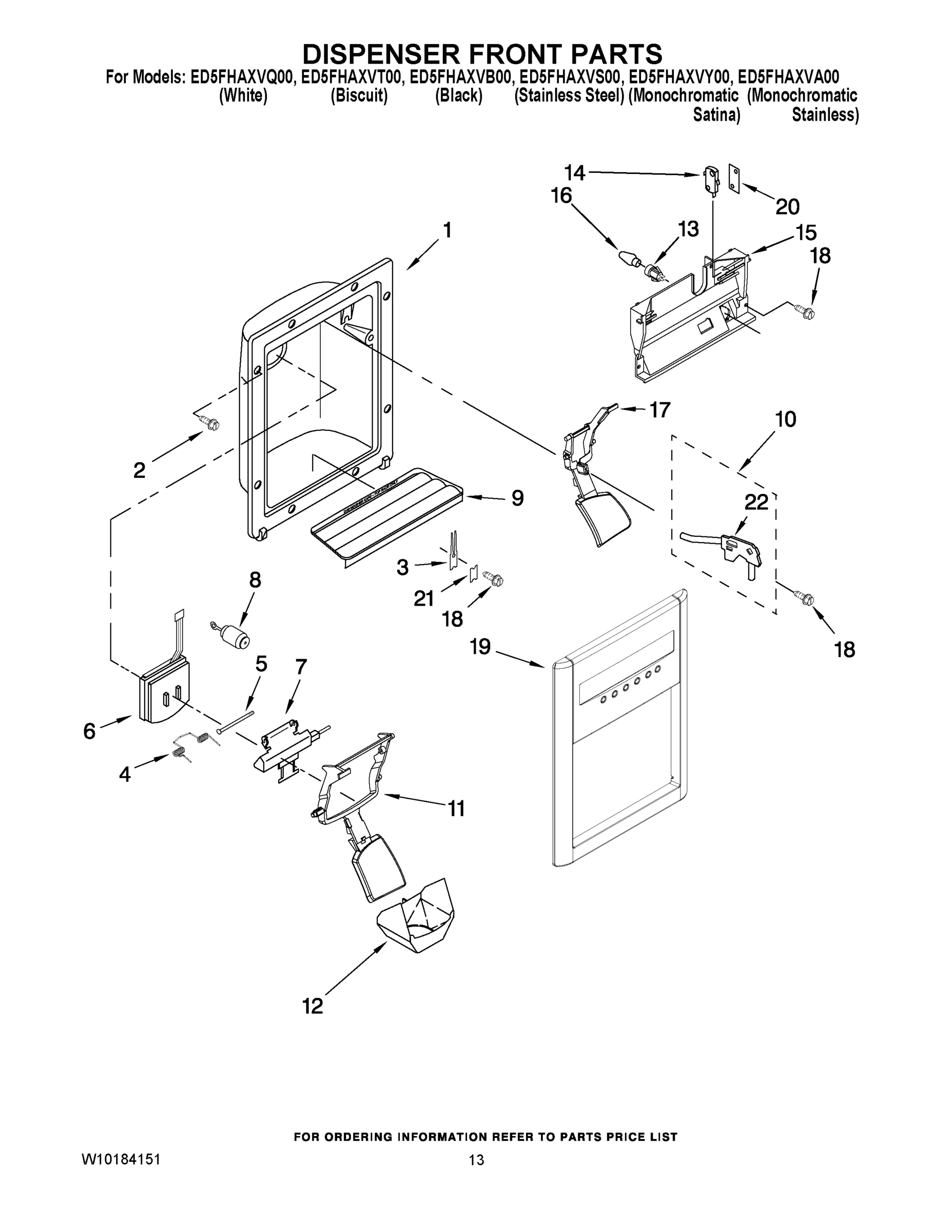 08 - DISPENSER FRONT PARTS