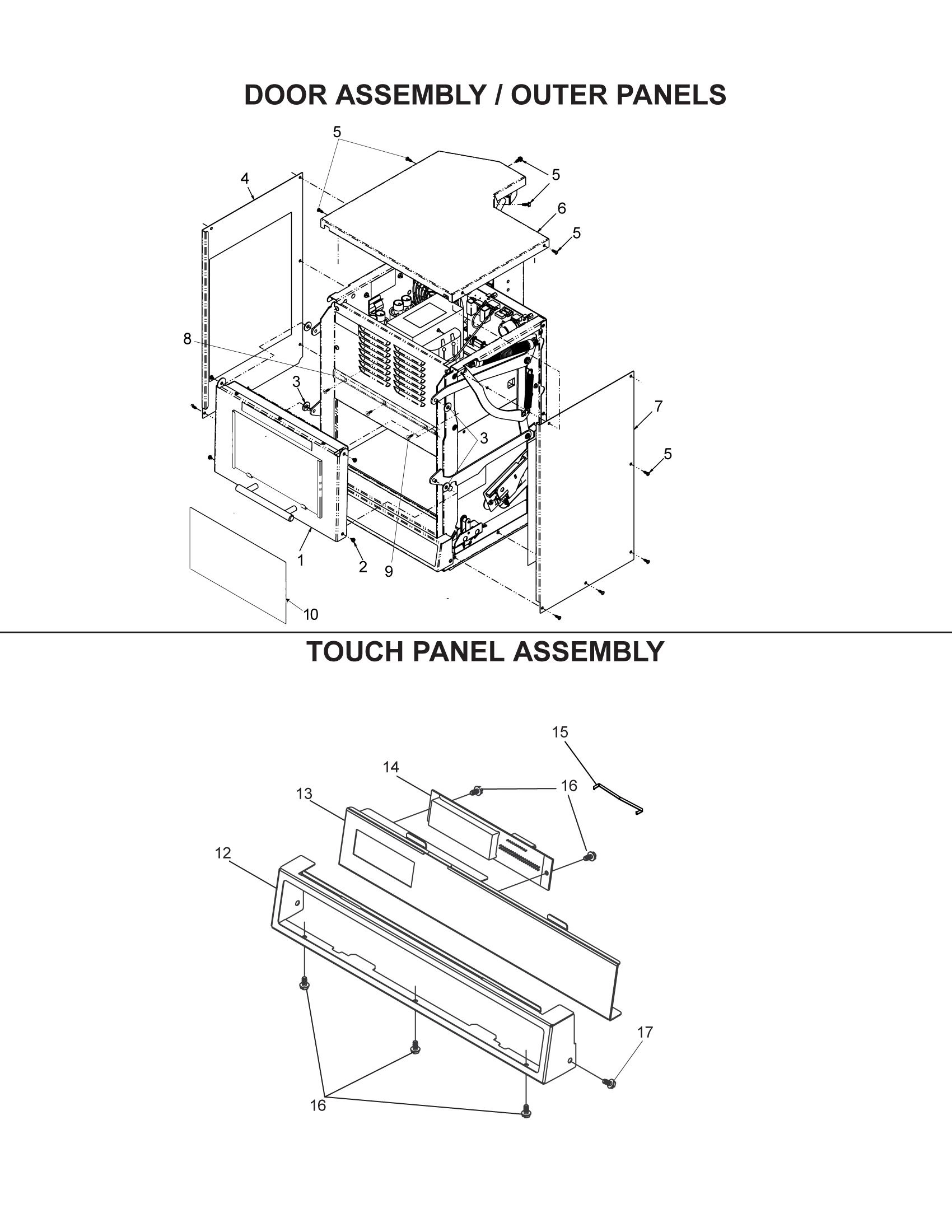 DOOR ASSEMBLY / OUTER PANELS / TOUCH PANEL