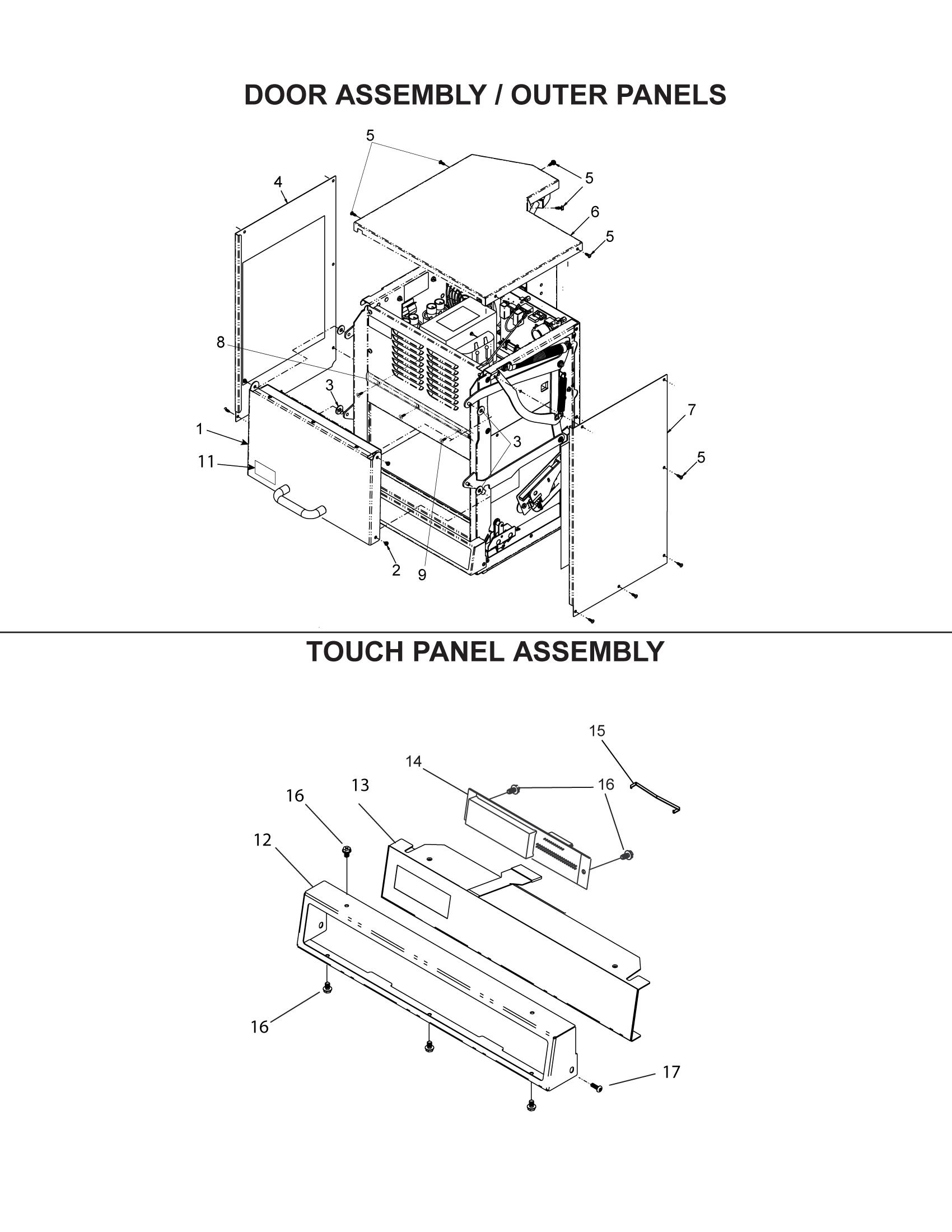 DOOR ASSY / OUTER PANELS / TOUCH PANEL ASSY