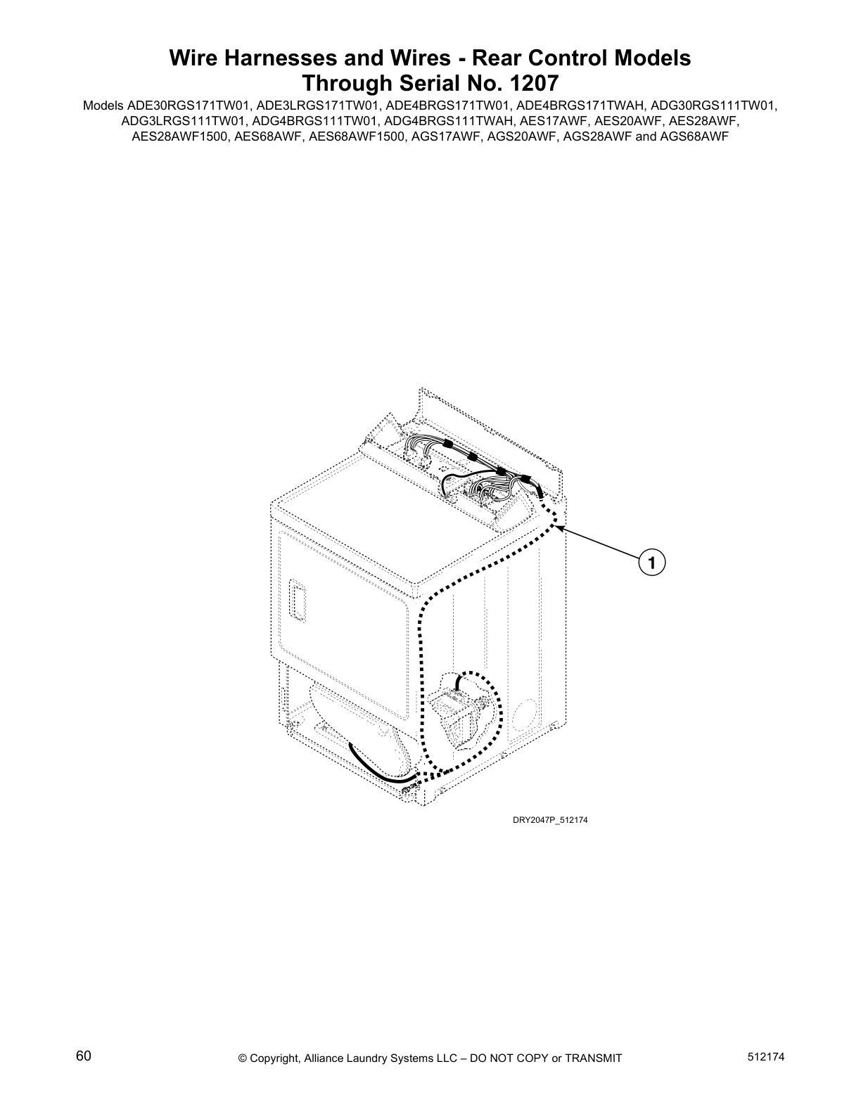 Wire Harnesses and Wires - Rear Control Models 
Through Serial No. 1207