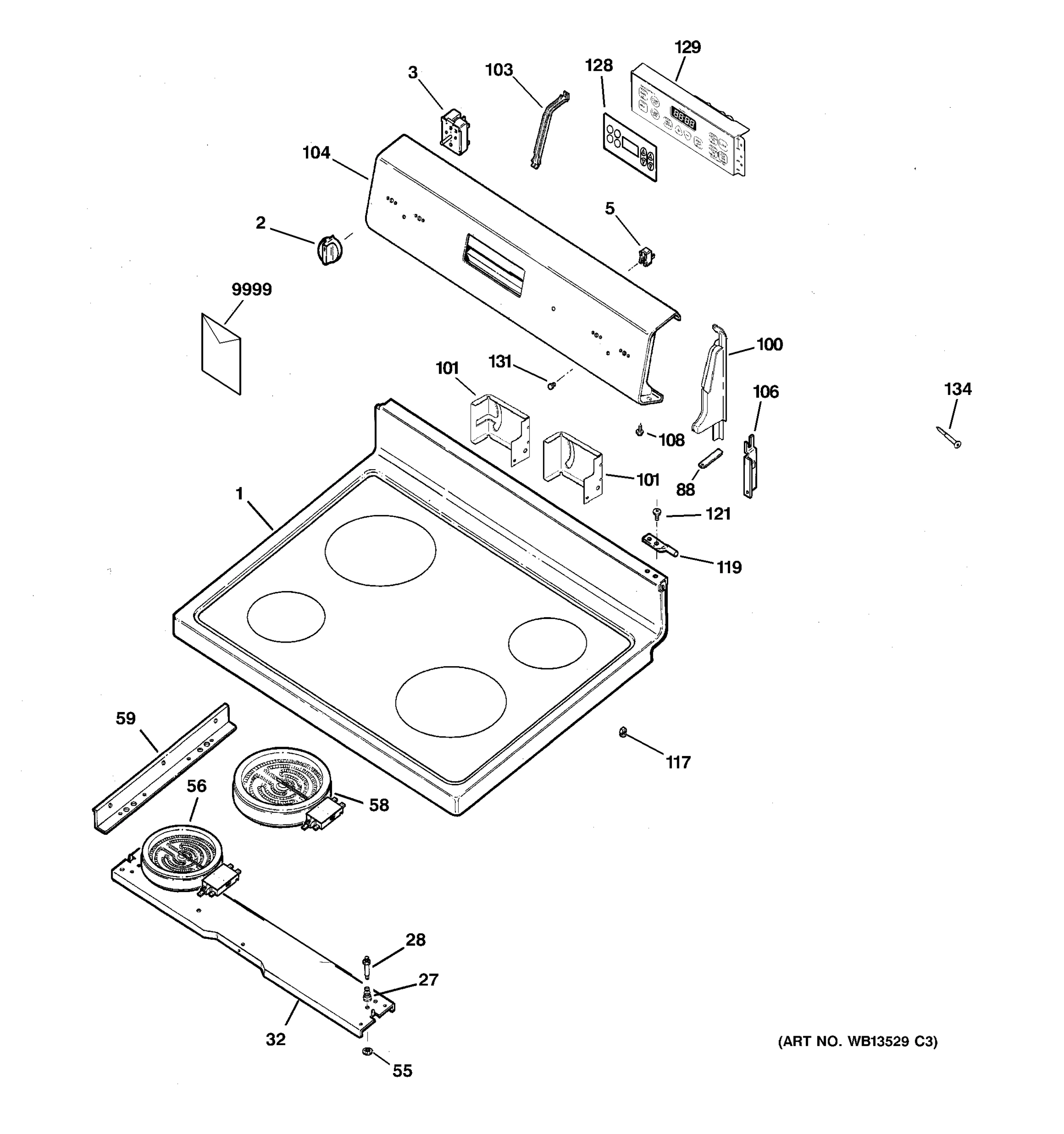 CONTROL PANEL & COOKTOP