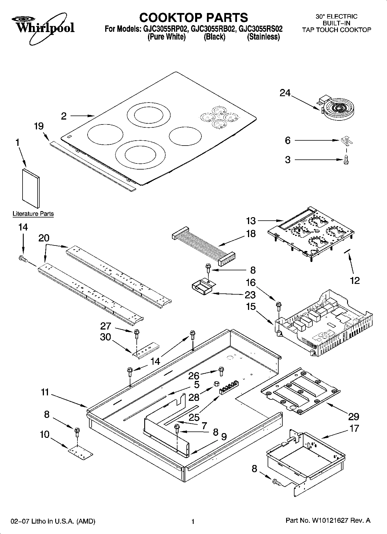 01 - COOKTOP PARTS, OPTIONAL PARTS (NOT INCLUDED)