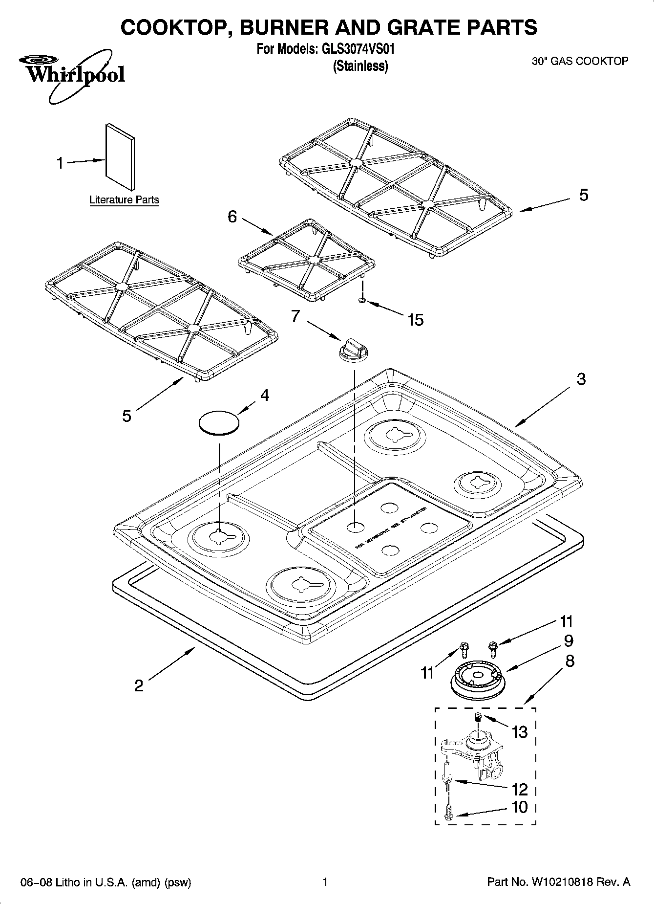 01 - COOKTOP, BURNER AND GRATE PARTS